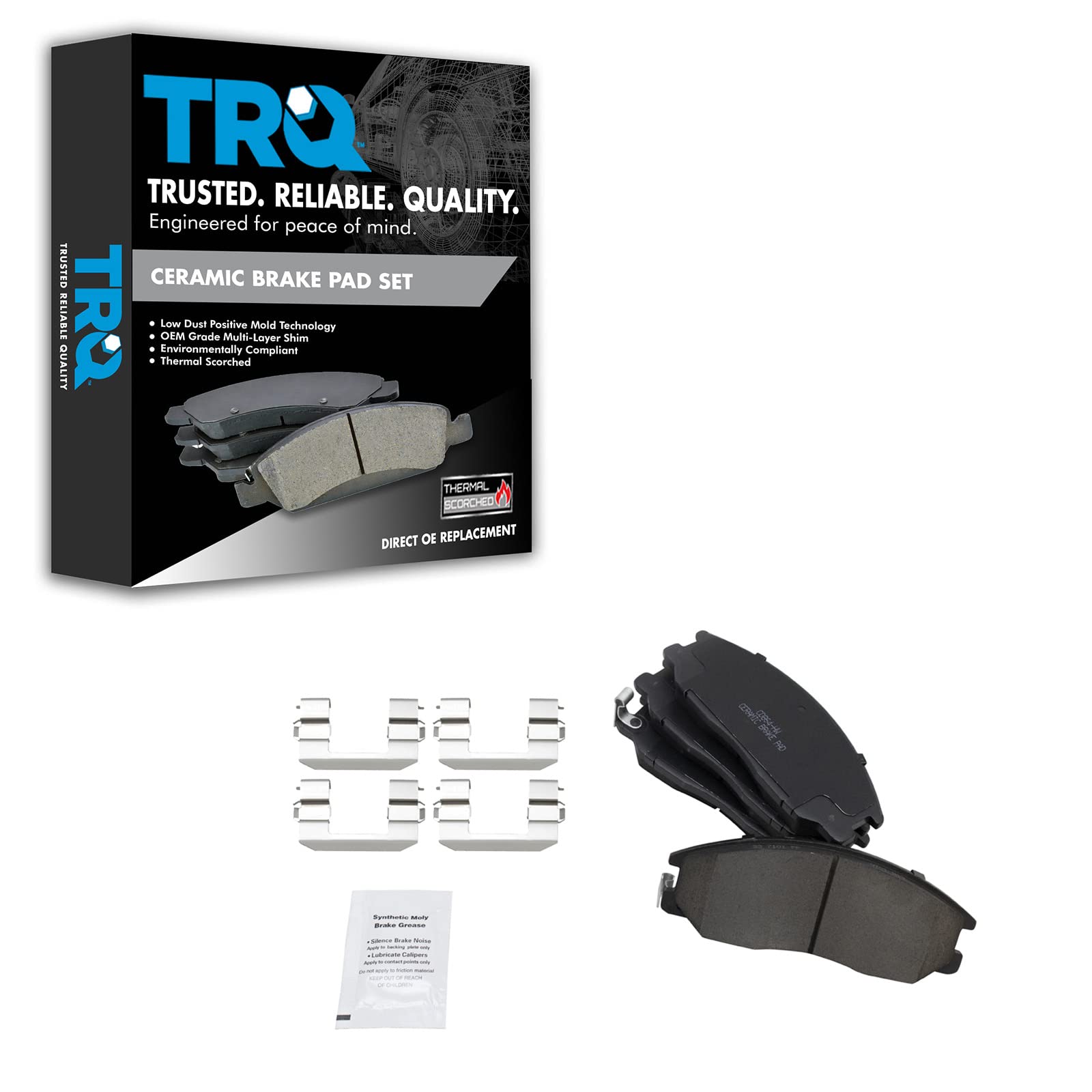 TRQ Front Brake Pads Ceramic Compatible with 2001-2006 Hyundai Santa Fe 2001 XG300 2002-2003 XG350 2002-2005 Kia Sedona 2003-200