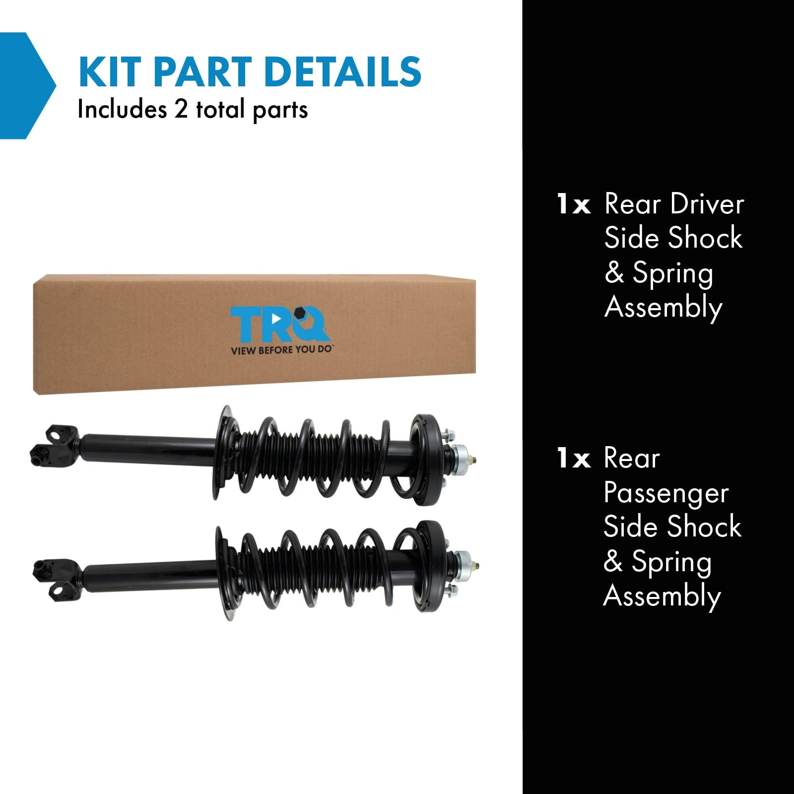 Trq Rear Shock & Spring Strut Assembly Set Driver & Passenger Side Compatible With 2013-2017 Honda Accord