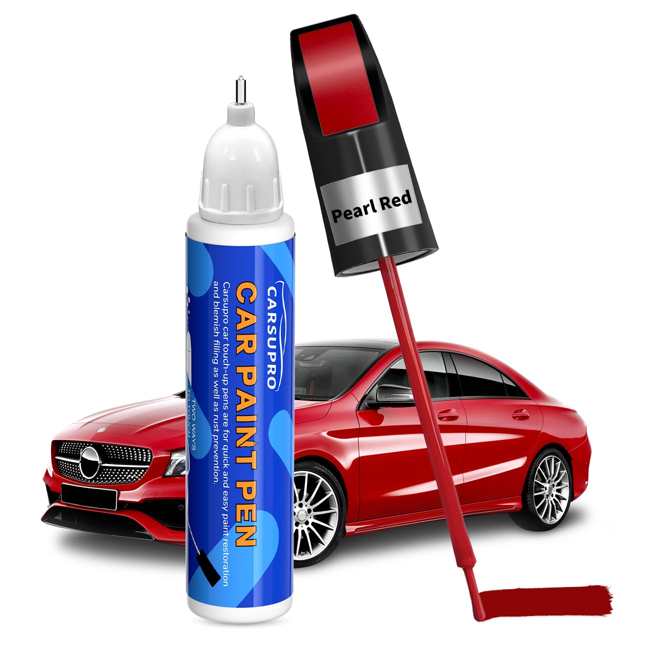 Carsupro Touch Up Paint for Cars Car Paint Scratch Repair Color Accurate Quick Fix and Convenient Operation(Pearl red)
