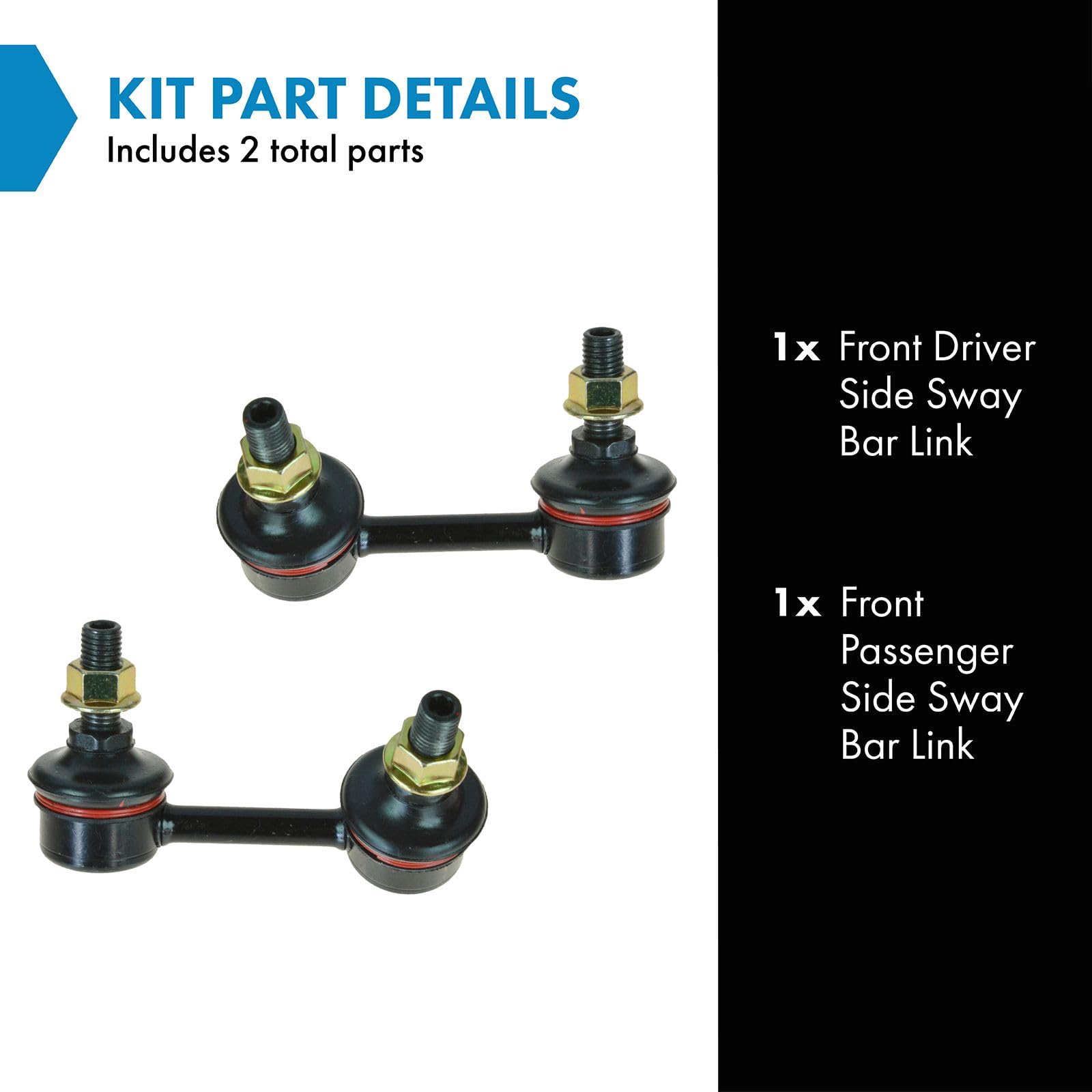 Trq Front Sway Bar Stabilizer Link Set Compatible With 2001-2003 Acura Cl 1999-2003 Tl 1998-2002 Honda Accord