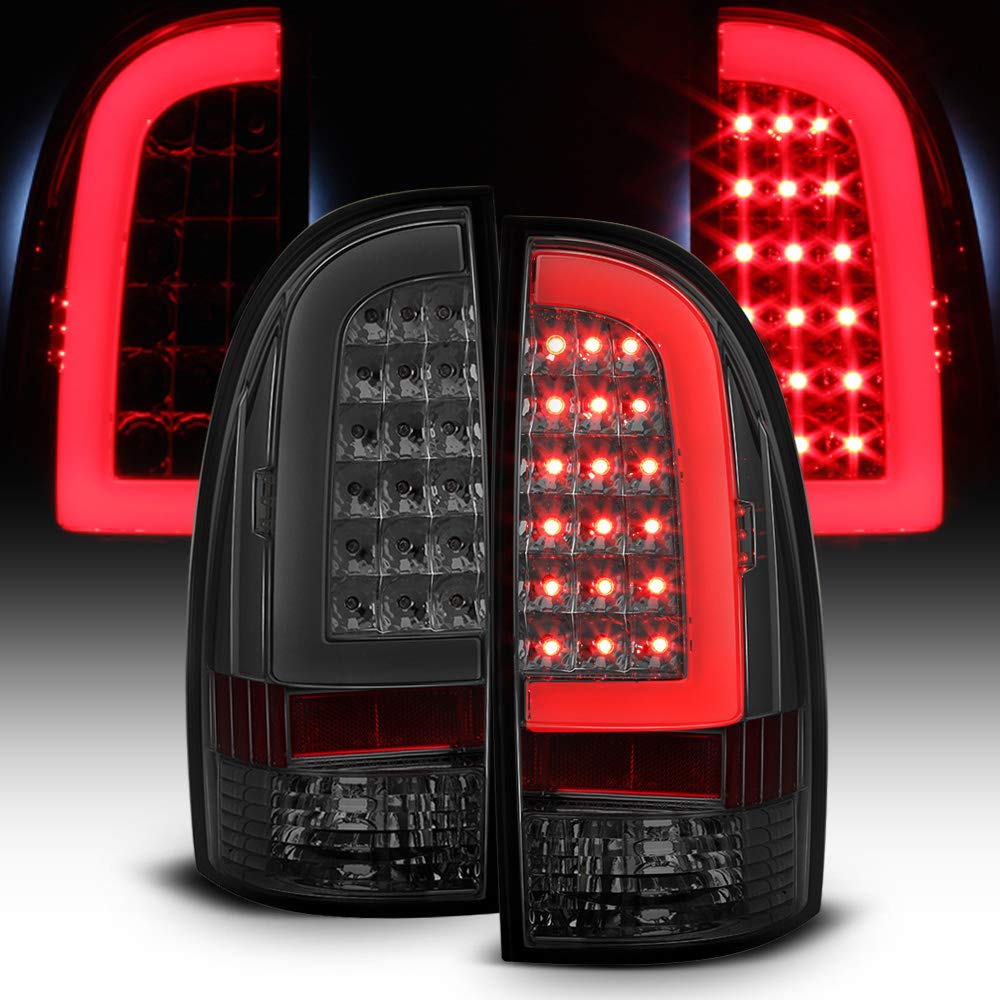 Acanii - For Smoked 2005-2015 Toyota Tacoma Trd [Led Tube] Tail Lights Brake Lamps 05-15