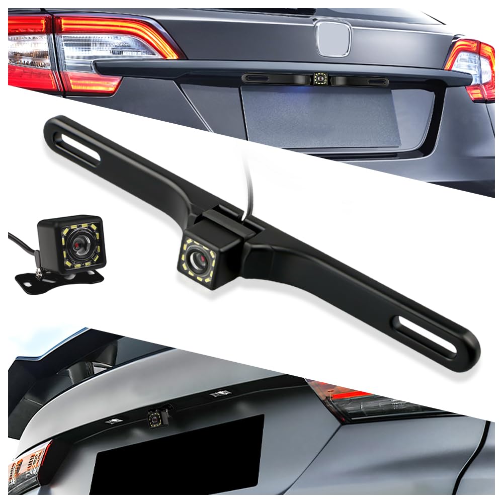 Car Backup Camera,12Led Hd Night Vision Reverse Camera,150Wide Angle Backup Camera For Car,With Multiple Bracket,Waterproof Rear