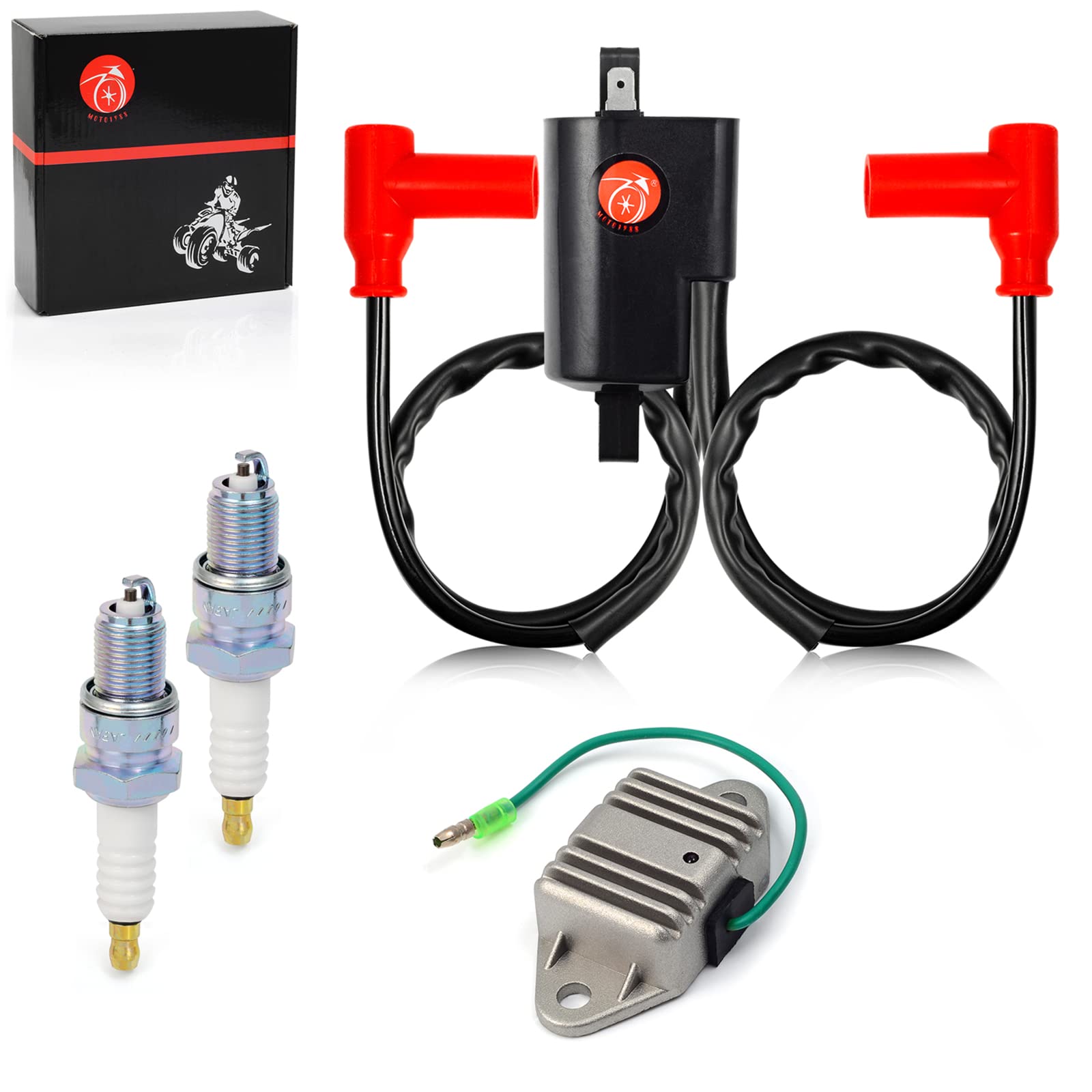 Ignition Coil Pack and spark plug Voltage Regulator Compatible with YAMAHA Banshee 350 1987-2006