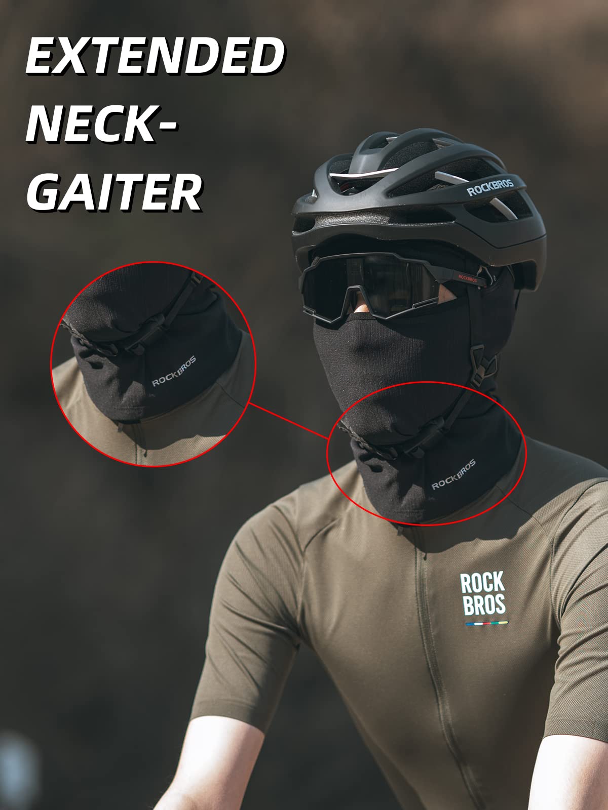 Rockbros Balaclava Face Mask, Thin Balaclava Face Mask Summer Cooling Neck Gaiter, Uv Protector Breathable Helmet Liner Fits Glasses For Motorcycle Bicycle Black