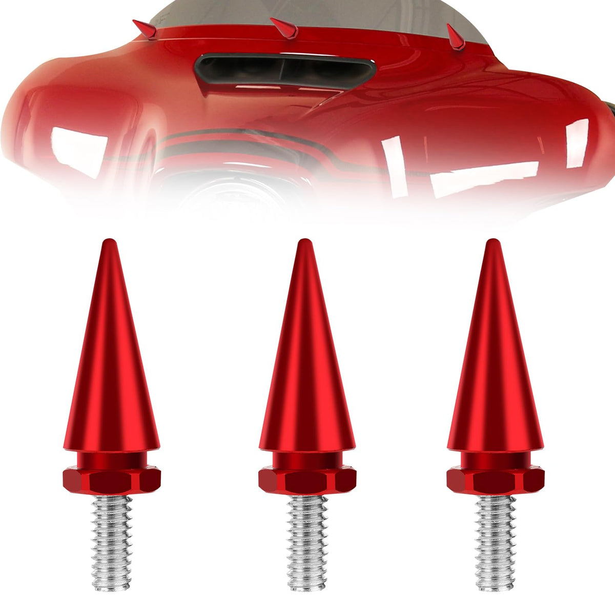 AILMOTO Fairing Bolts Red, Motorcycle Windshield Screws Compatible for Compatible for Harley Davidson 1996-2013 Street Glide Ele