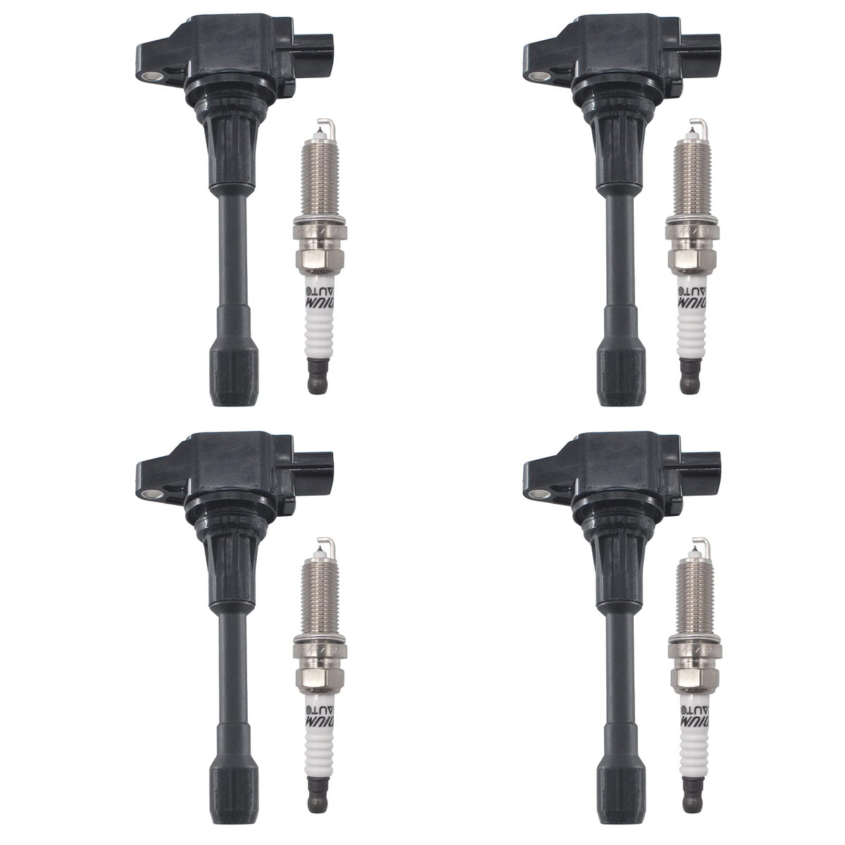 OYEAUTO Ignition Coil Iridium Spark Plugs Set of 4 UF549 Compatible with Nissan Infiniti Altima Sentra Versa Rogue Cube QX60 NV2