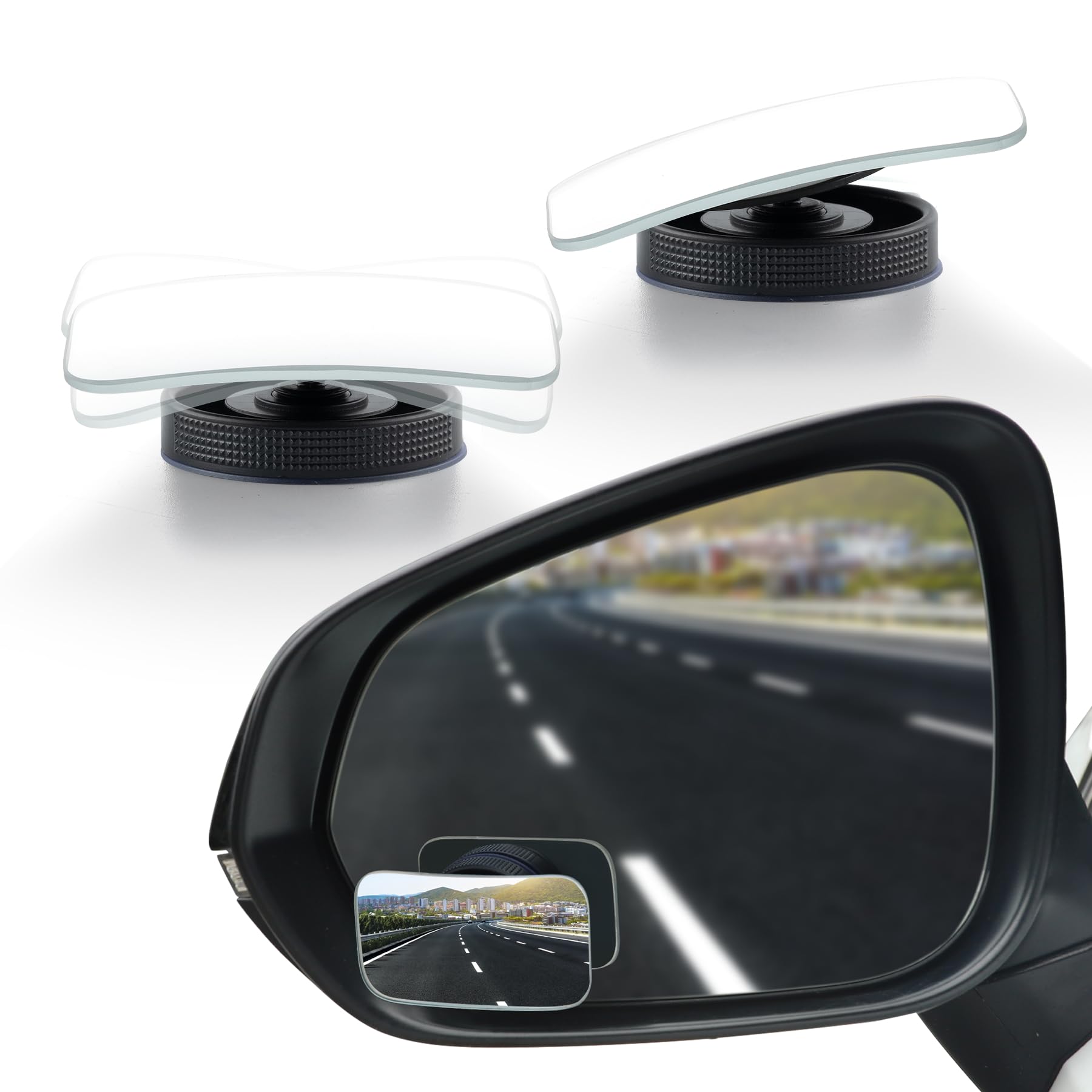 Livtee Blind Spot Car Mirror, Rectangular Hd Glass Frameless Convex Side Mirror Blindspot, Reusable 360 Wide Angle Rear View Car