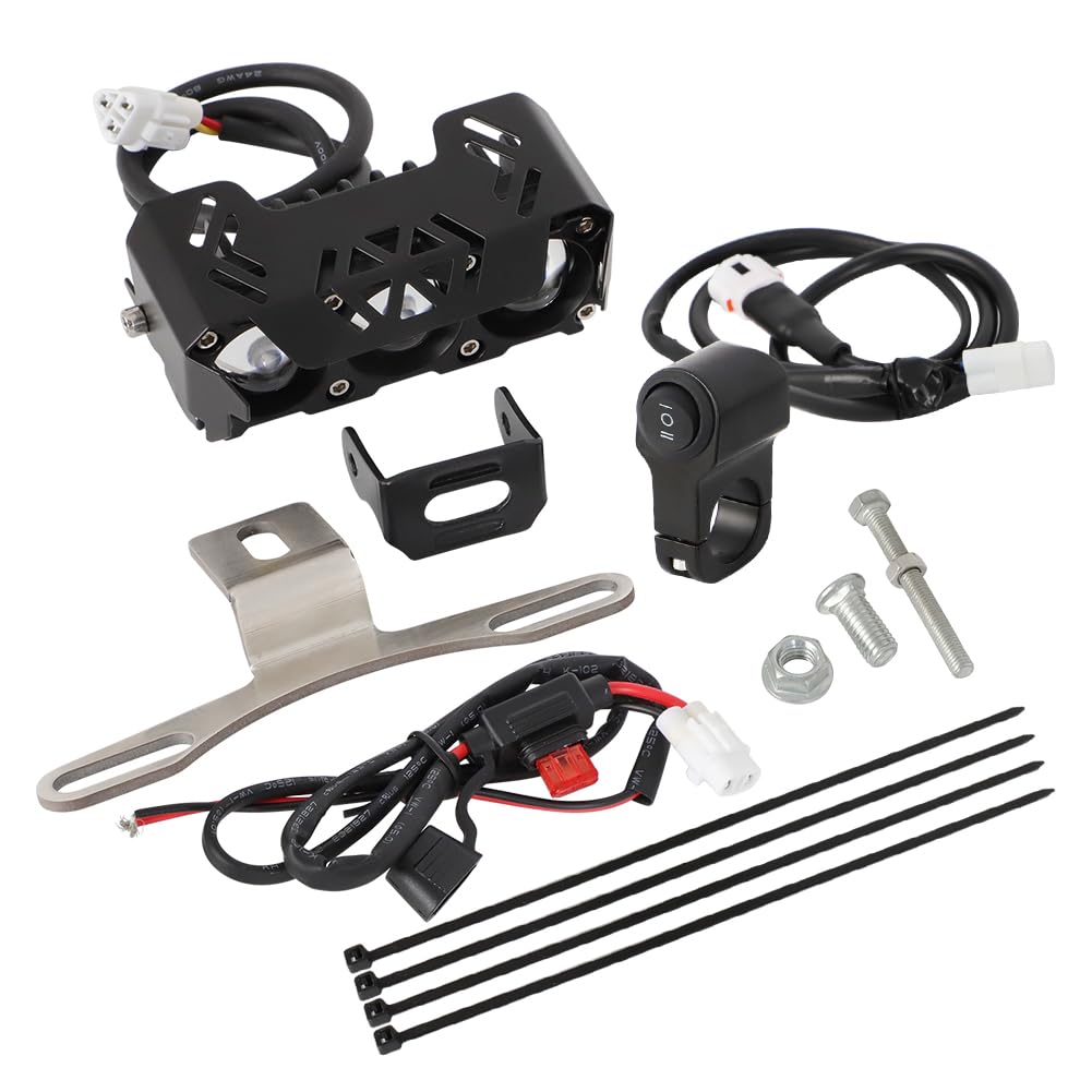 Autovic Dirt Bike Light Bar Kit, 2 Modes White Light & Amber Light Bar Kit Universal For Kawasaki Honda Yamaha Suzuki Ski-D Oo G4 Motocross Dirt Bike Parts