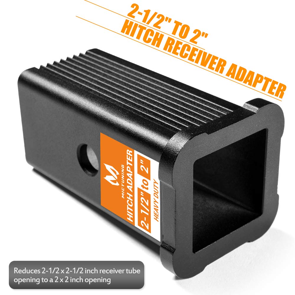 Mictuning 2-1/2 Inch Class V To 2 Inch Class Iii And Iv Trailer Hitch Receiver Adapter Reducer 2.5 Inches To 2 Inches Sleeve Convertor