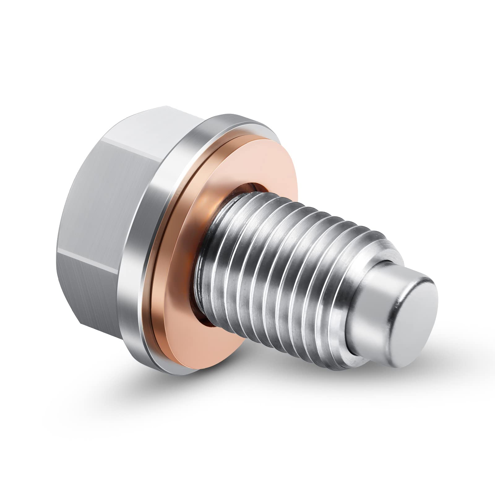 M12 X1.5 Magnetic Oil Drain Plug Stainless Steel With Neodymium Magnet Red Copper Washer Gaskets Replacement For Bmw Benz