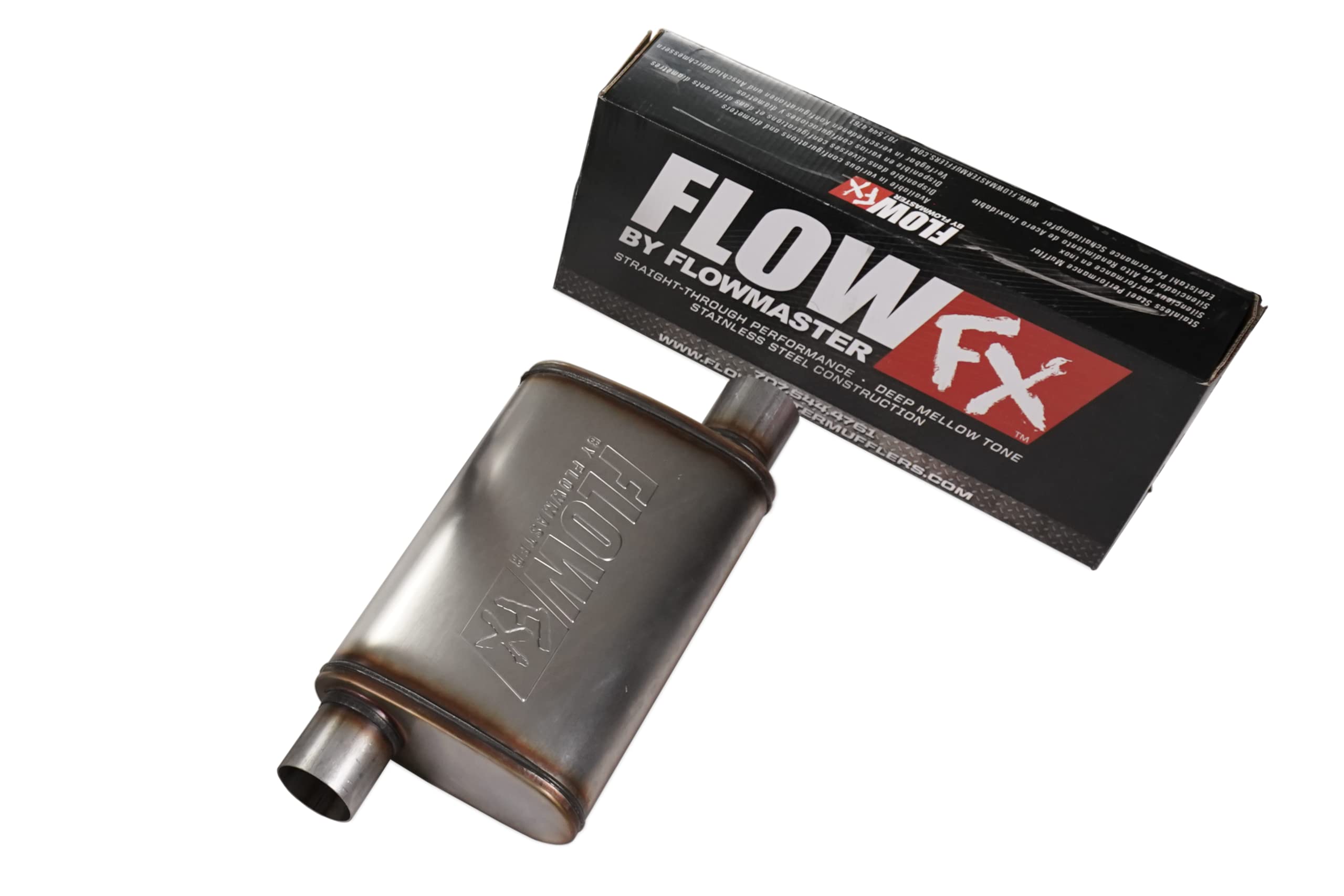 Truck Exhaust Kits 2.5' Dual Exhaust Kit With Flowmaster Flow Fx Mufflers Rear Exit Chrome Slash Cut Weld On Tips Fits A Body Cars 64 To 72