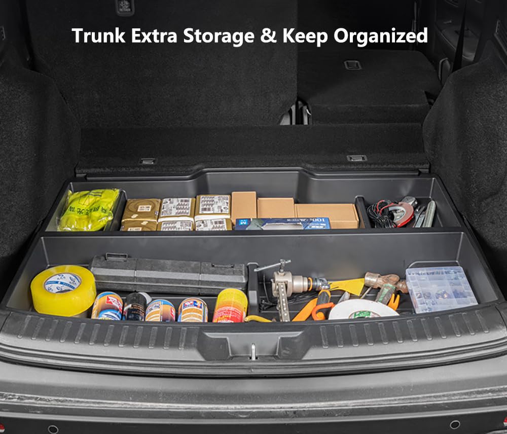 QXZcar Trunk Organizer Tray for 2023-2026 Honda CR-V, Waterproof Insert Cargo Rear Hatch Hidden Storage Box fits Honda CRV EX EX