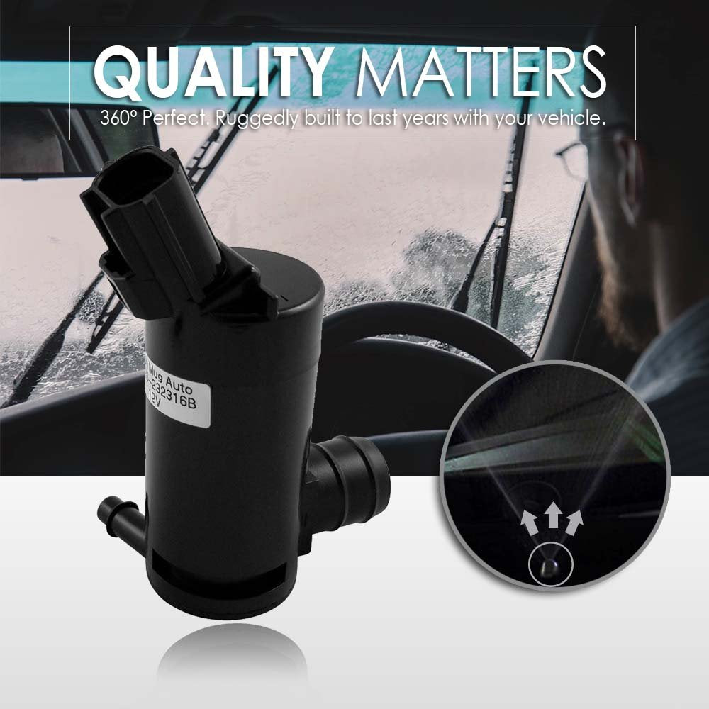 13126-232316B Windshield Washer Pump W/Grommet - Washer Motor Compatible With Ford, Lincoln, Mazda, Mercury - Replaces Oem #: 89017059