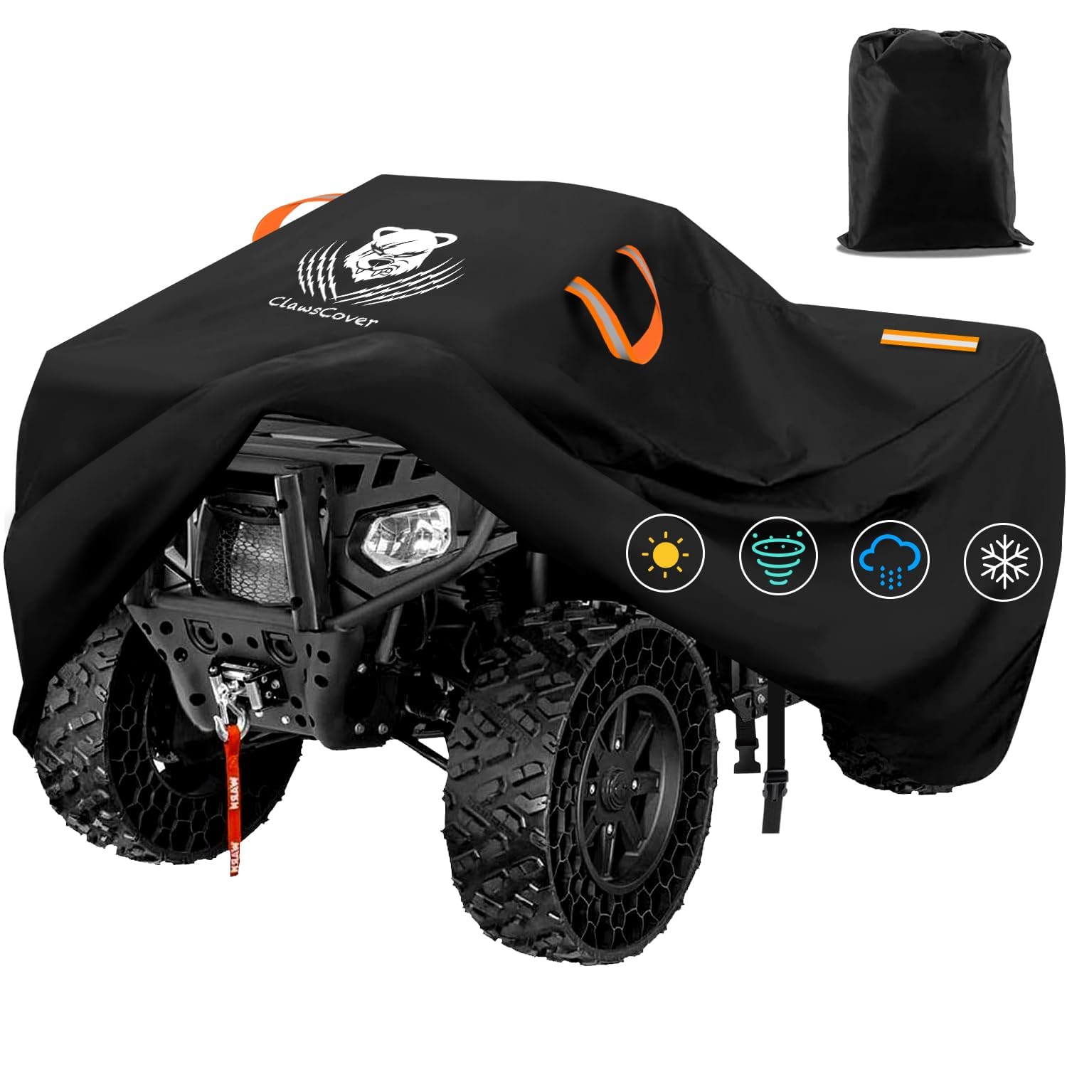 ClawsCover ATV Quad Covers Waterproof Outdoor Heavy Duty Oxford Cloth 4 Wheeler Accessories Fadeless Windproof All Weather Prote