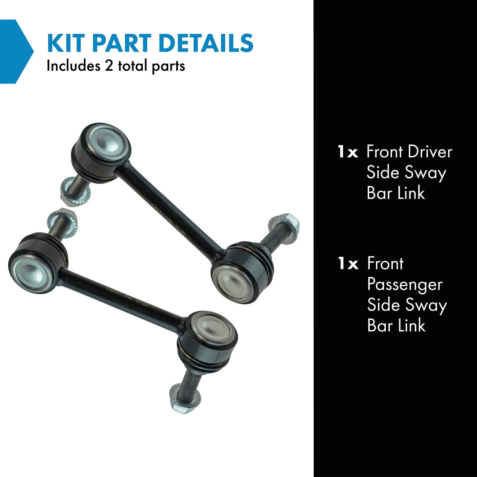 Trq Front Sway Bar Stabilizer Link Set Compatible With 2011-2015 Dodge Durango Jeep Grand Cherokee