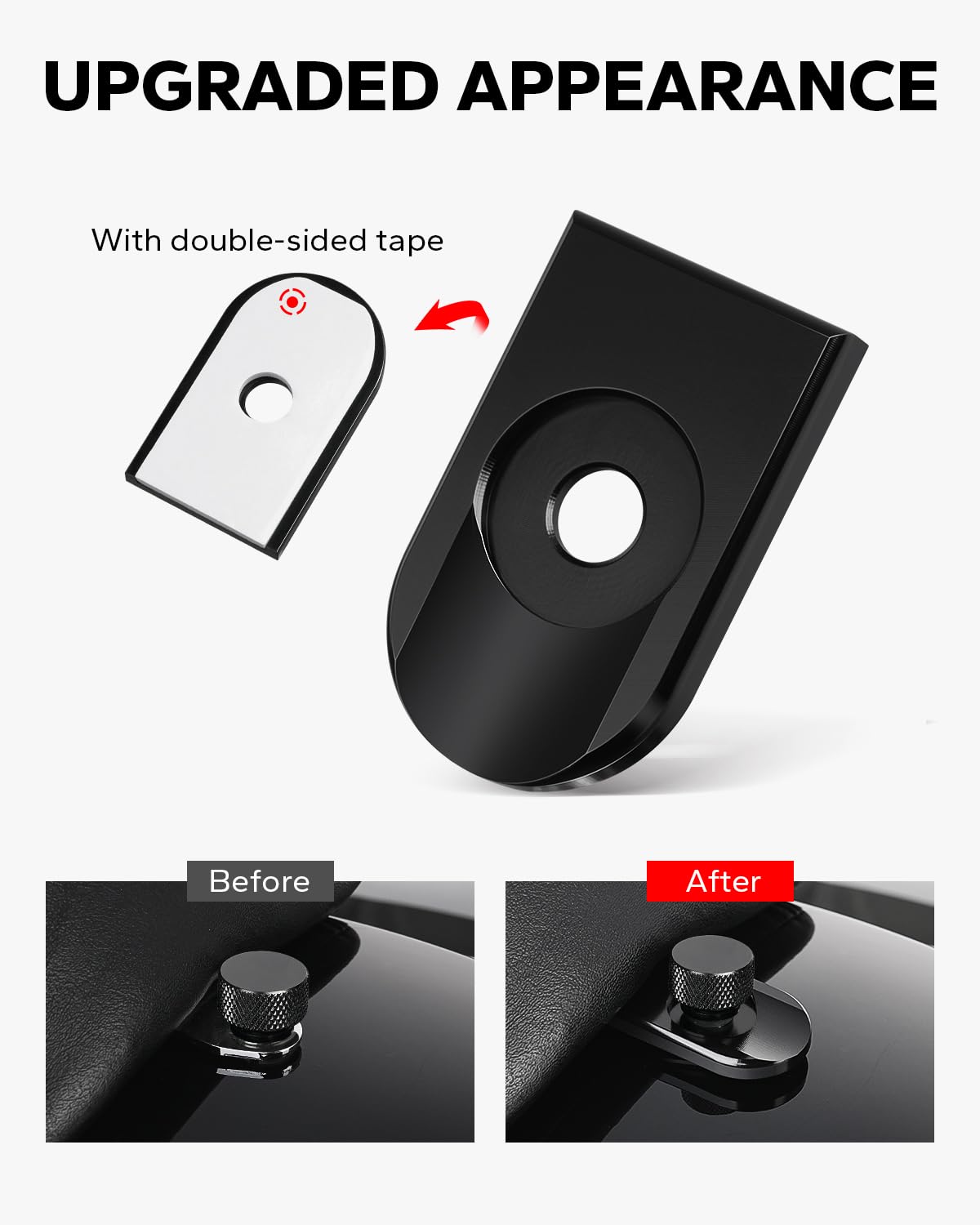 Amazicha Black Aluminum Fender Rear Seat Bolt Nut Tab Mount Knob Cover 1/4'-20 Thread Seat Screws Kit Compatible For Harley Davidson Touring Softail Dyna Sportster 1996-2024