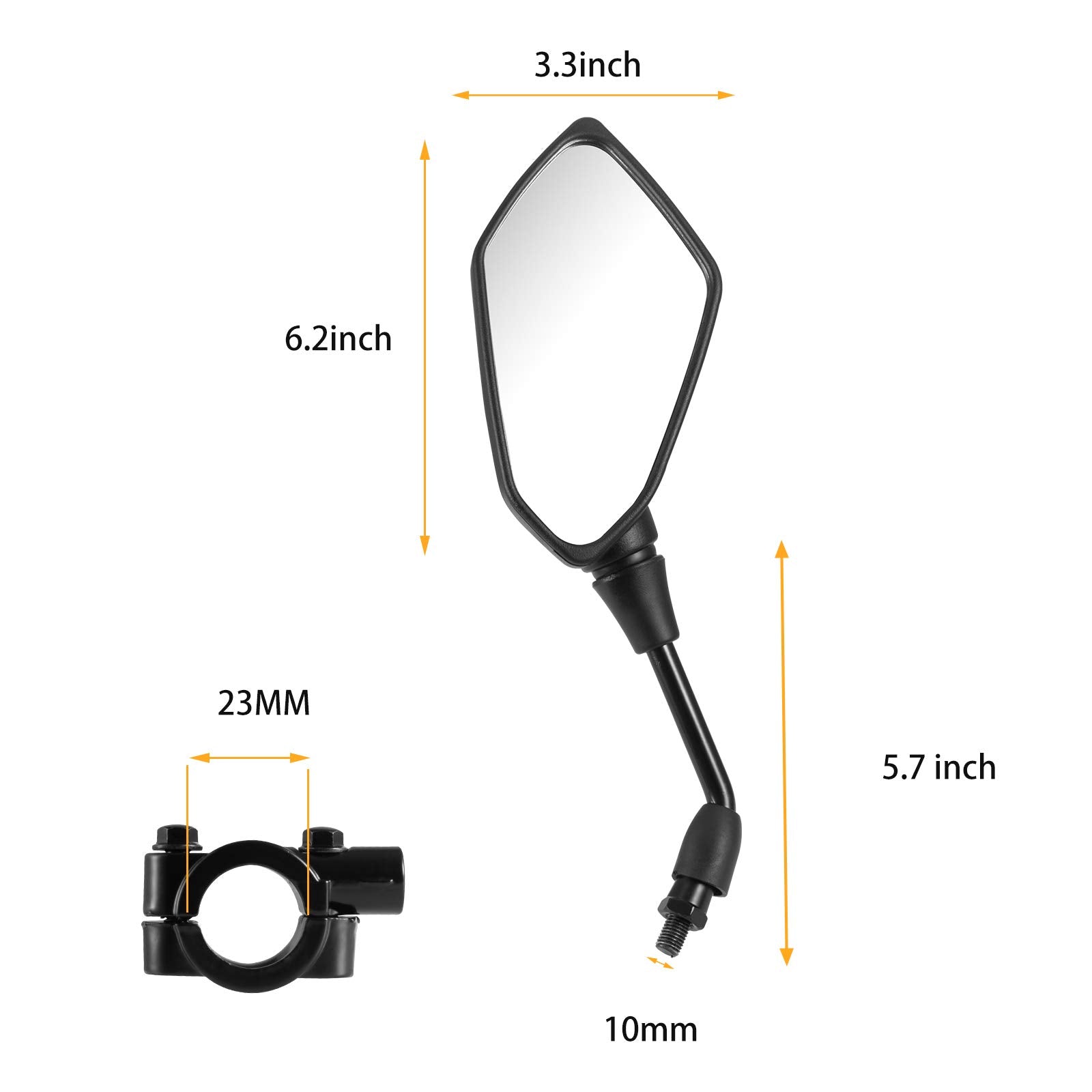 Xyzctem Diamond Carbon Fiber Be Suitable All Motors And Dirt Bike Atv Rear View Mirrors Handle Bar Mount Clamp-Harley Davidson To Honda, Suzuki To Kawasaki, Yamaha And More