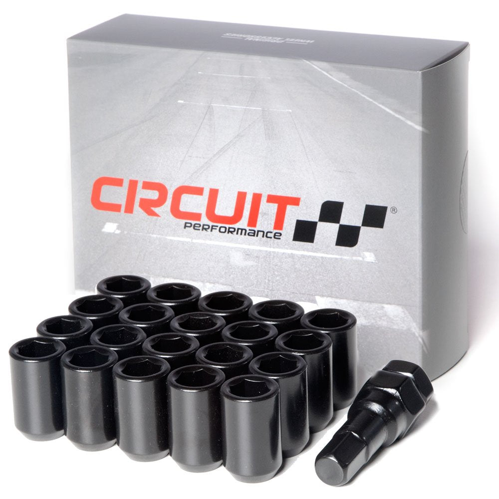 Circuit Performance Tuner Key Acorn Lug Nuts Black 12x1.25 Forged Steel (20pc + Tool)