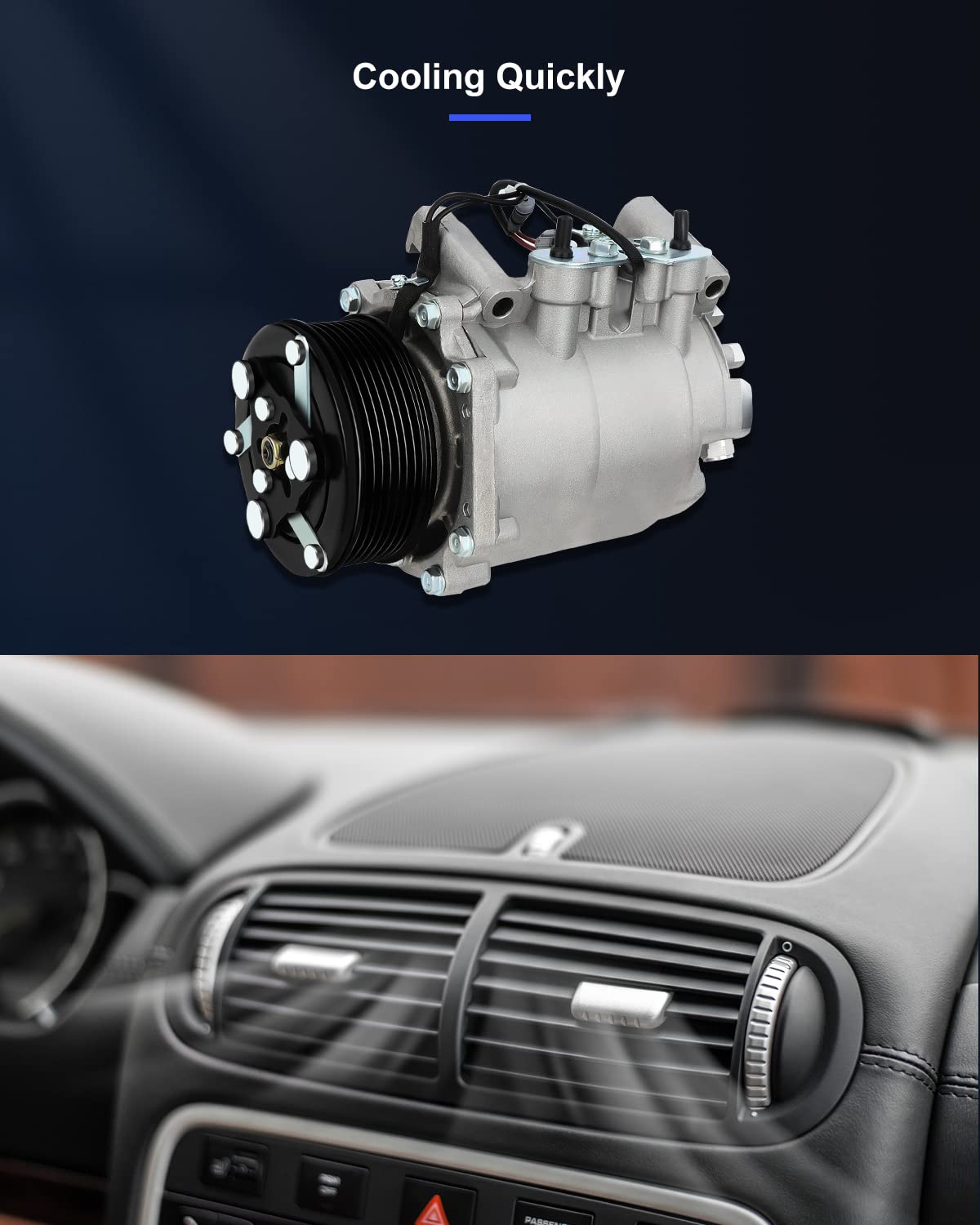 Eccpp Ac Compressor 2002-2006 For Honda Cr-V Crv 2.4L Ac Compressor With Clutch Rapid Cooling Hs110R