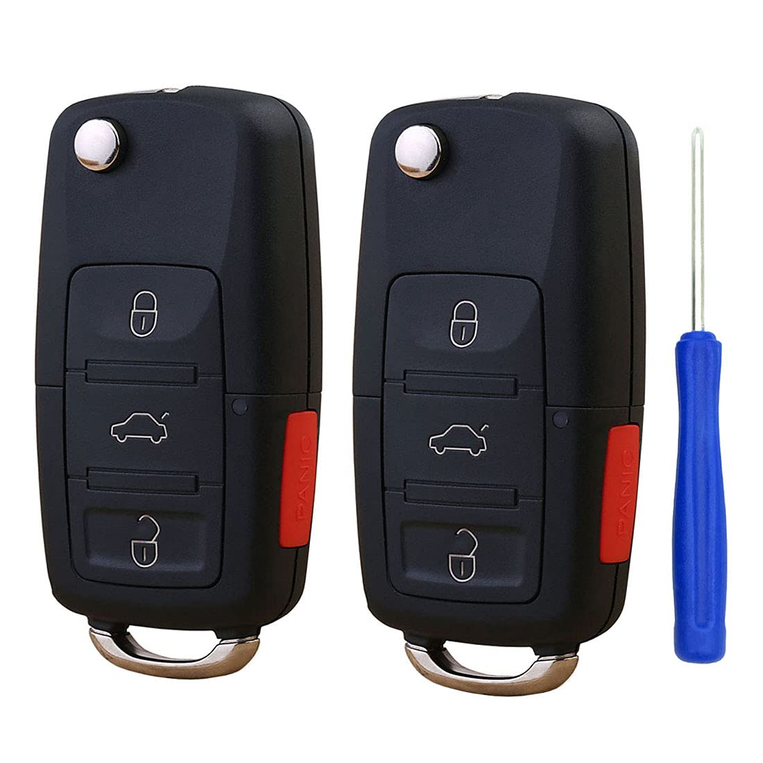 New Uncut Blade Keyless Remote Key Fob Shell Case No Chips Inside for VW Volkswagen Jetta Passat Golf Beetle Rabbit GTI CC EOS(B