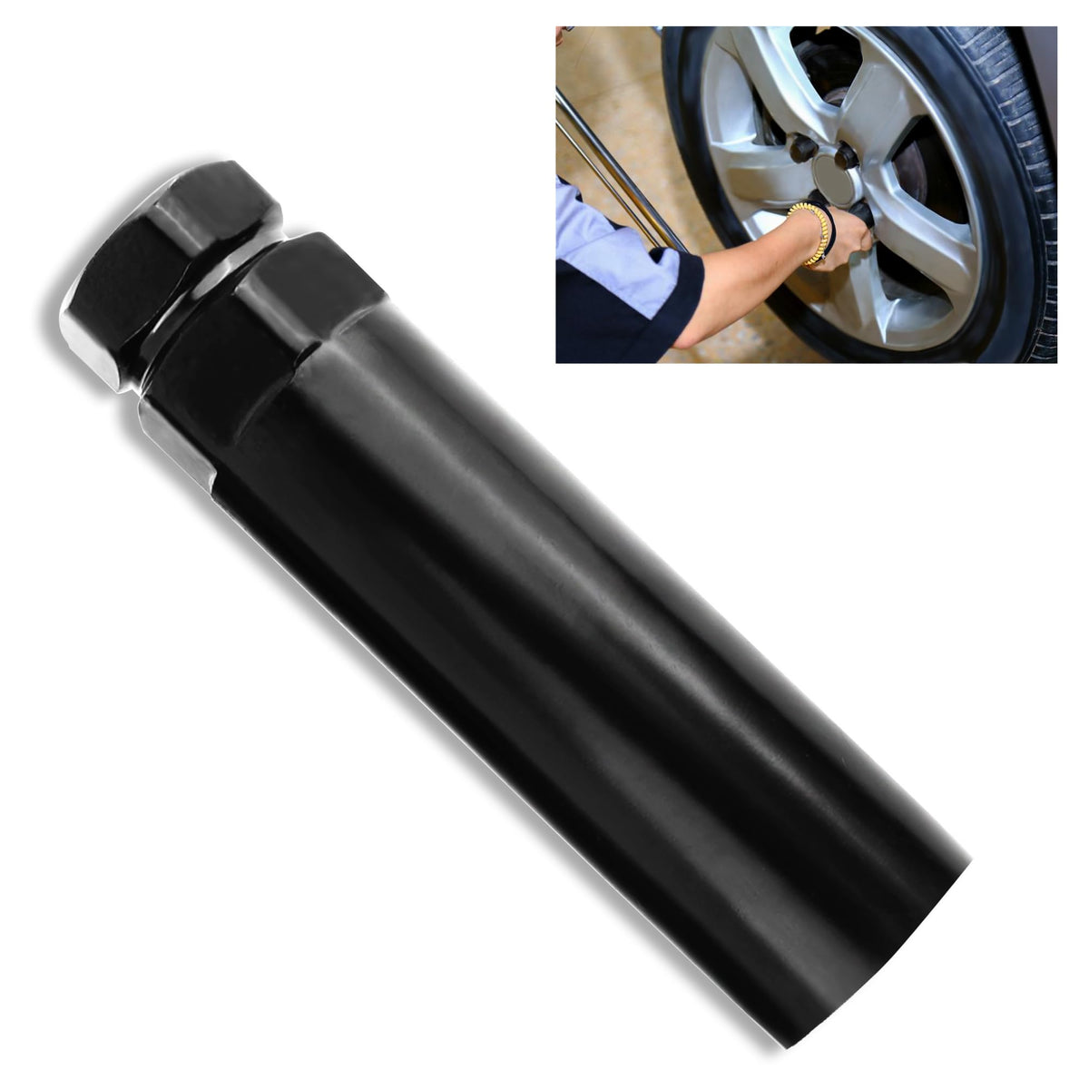 7 Spline Lug Nut Socket,Wheel Lock Key Replacement For Aftermarket 7 Spline Lug Nut,Wheel Lock Removal Tool For 19 Mm(3/4 Inch)&