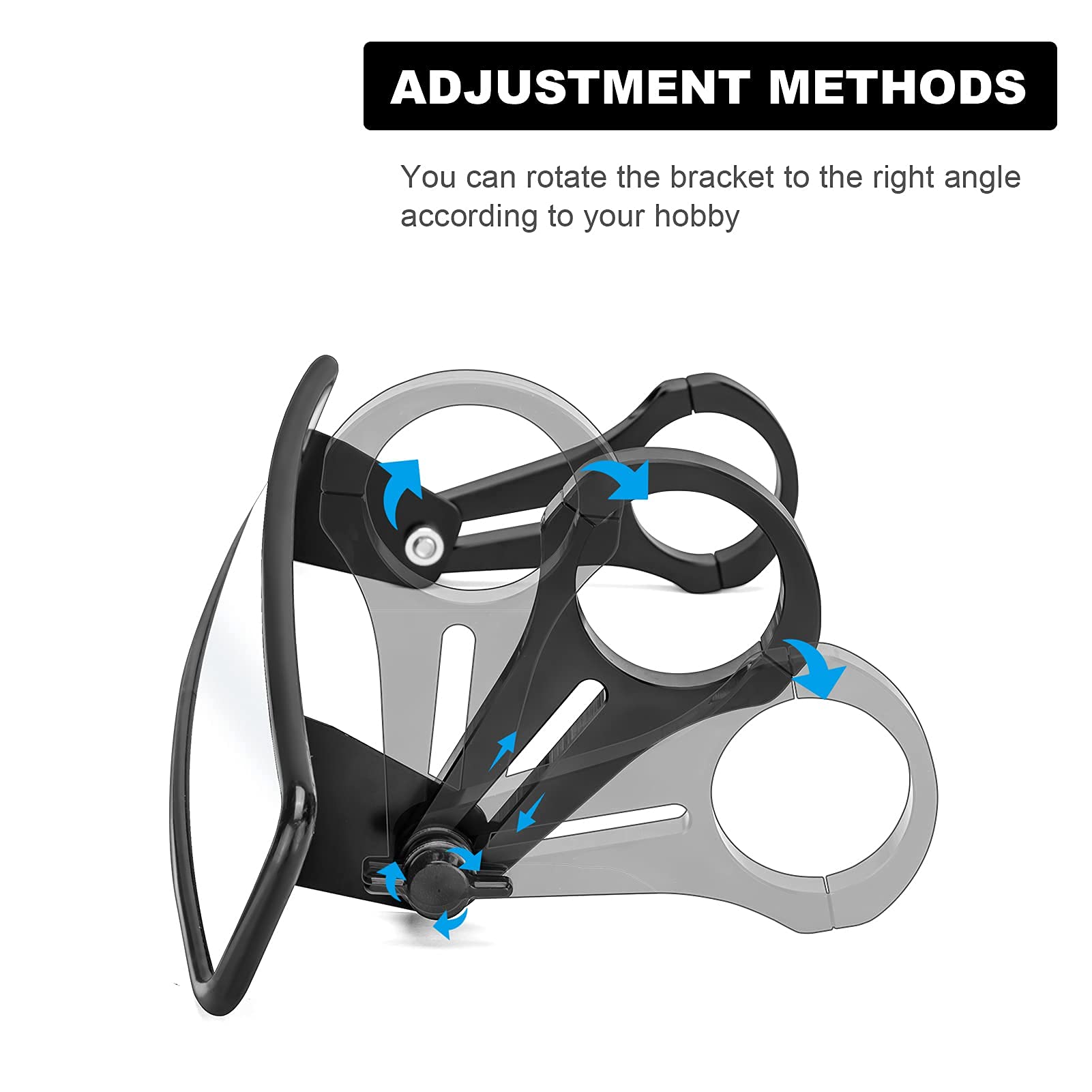 Dasen 15'' Rear View Convex Mirror w/Adjustable Clamp Kit for 1.5''/1.75'' Roll Round Bar Compatible with Polaris RZR 800 900 10