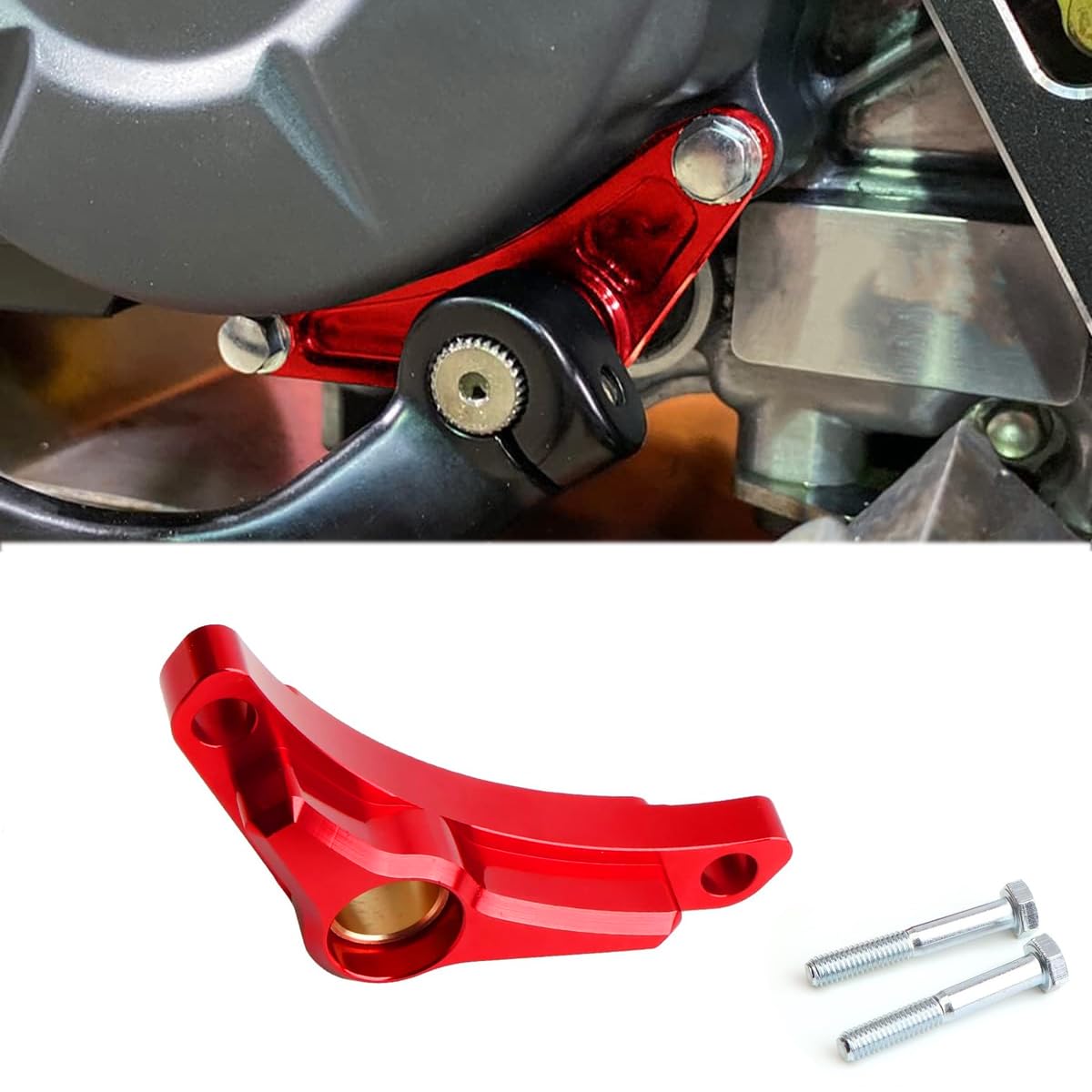 Canitu Red Shift Shaft Brace,Anodize CNC Billet Aluminum Shifter Support Holder Sprocket Cover Carrier with 2 Bolts Support Brac