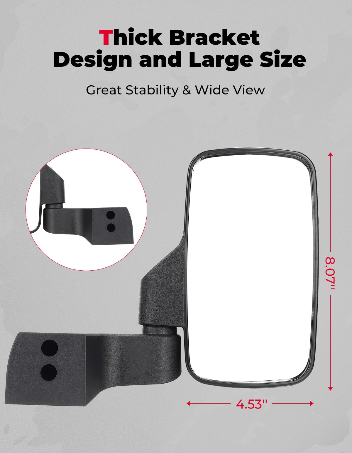 Kemimoto Door Mounted Side Mirrors Compatible With Ranger Crew Sp Xp 1000 570 (Not For Midsize) Northstar, Commercial, Any Polar