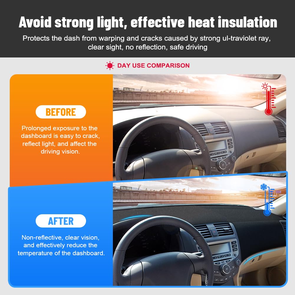 Newsmarts Auto Car Dashboard Cover Mat Pad Custom Fit for HONDA ACCORD 2003-2007