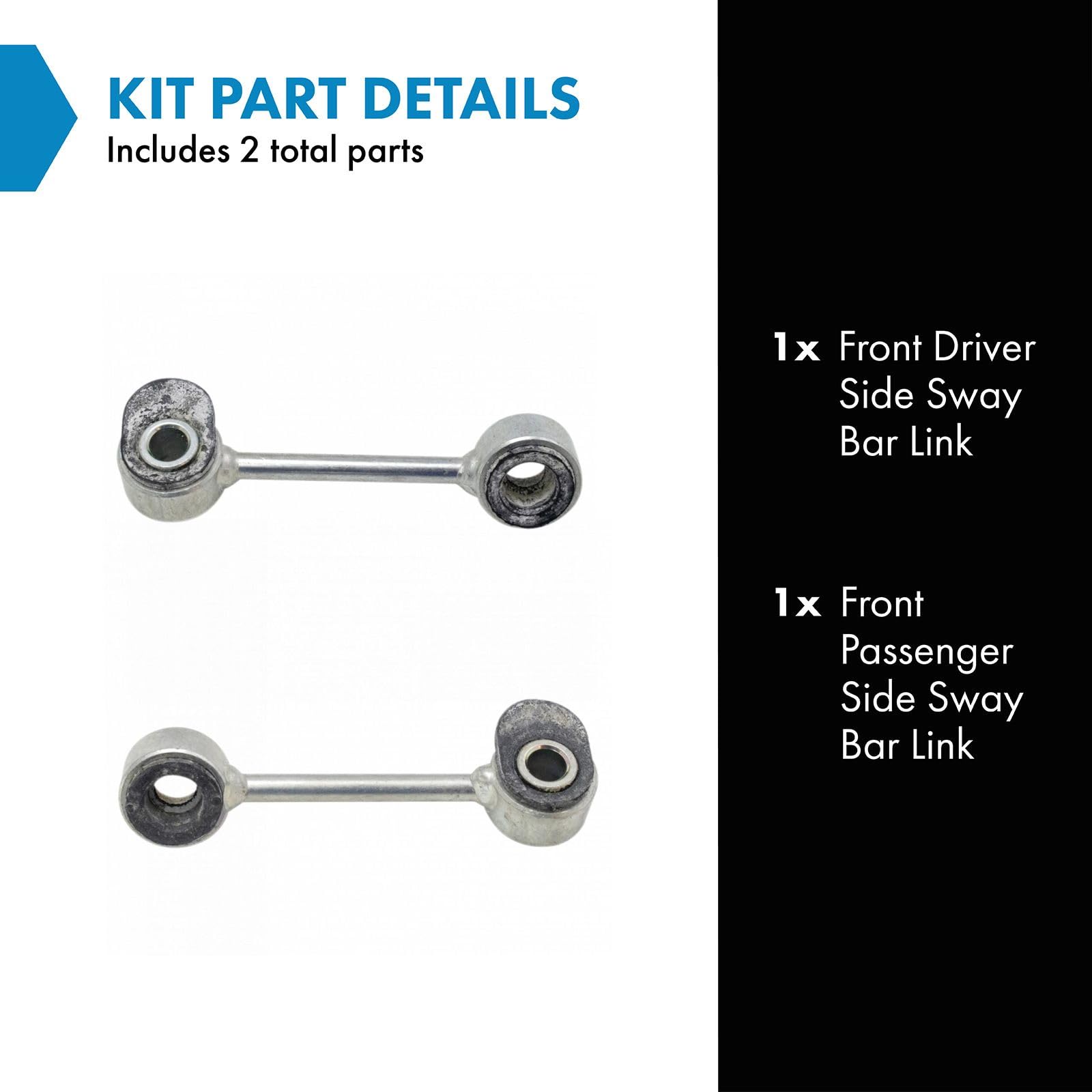 Trq Front Sway Bar Stabilizer Link Set Compatible With 1996-1999 Mercedes-Benz E300 1996-2003 E320 1997 E420 1998-2002 E430 2000