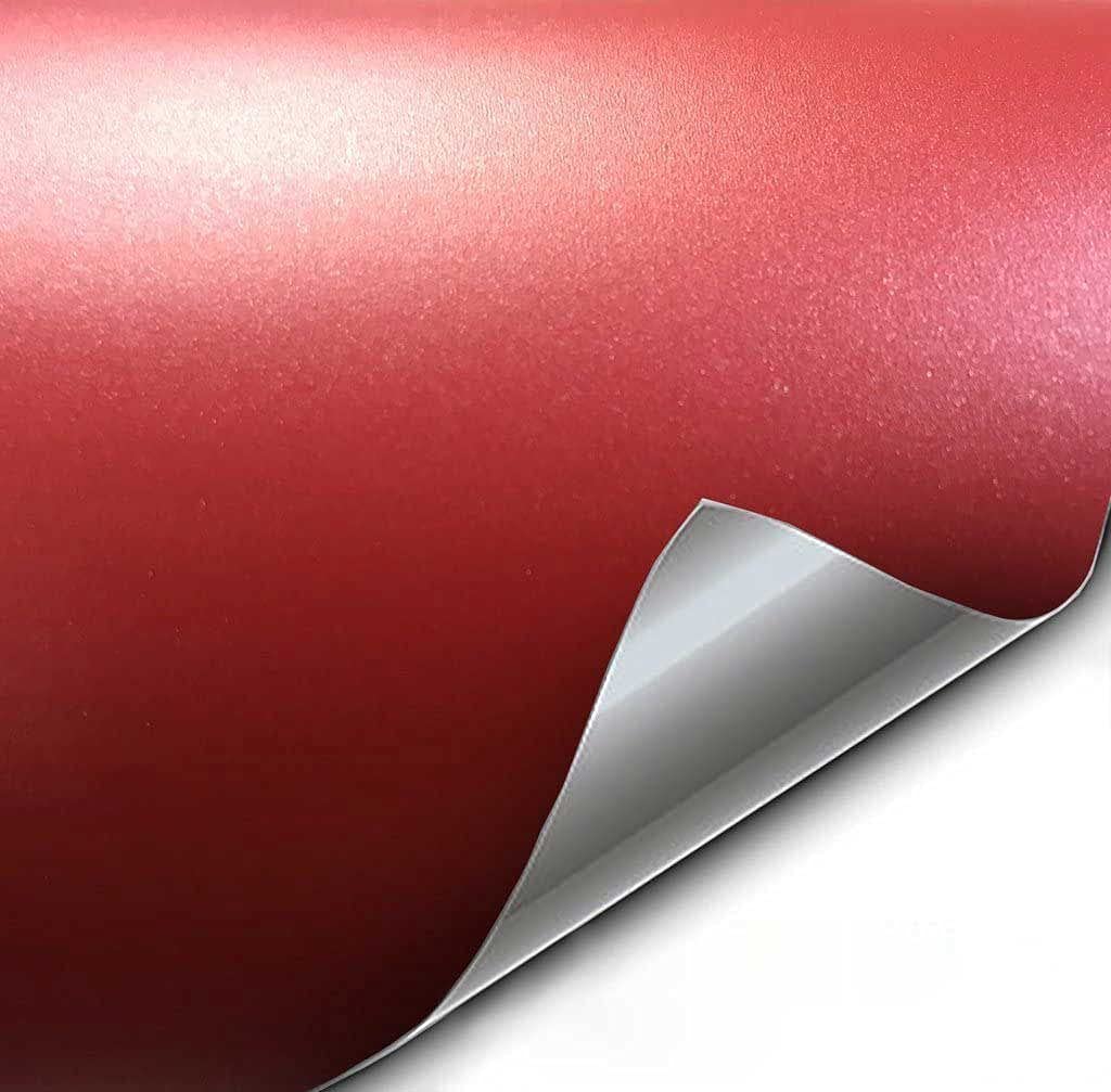 Vvivid+ Premium Vinyl Wrap Film (1/2Ft X 5Ft, Matte Metallic Lava Red)