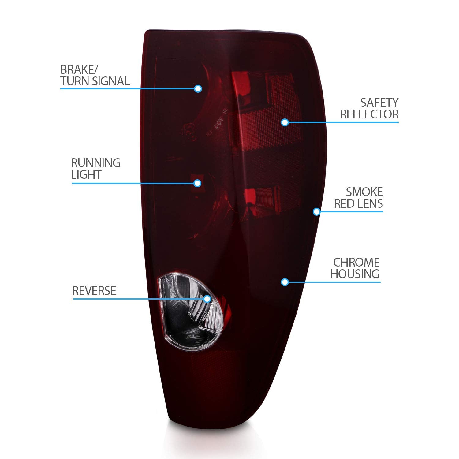 Amerilite Midnight Red Replacement Brake Tail Lights Set For 04-12 Chevy Colorado/Gmc Canyon - Passenger And Driver Side