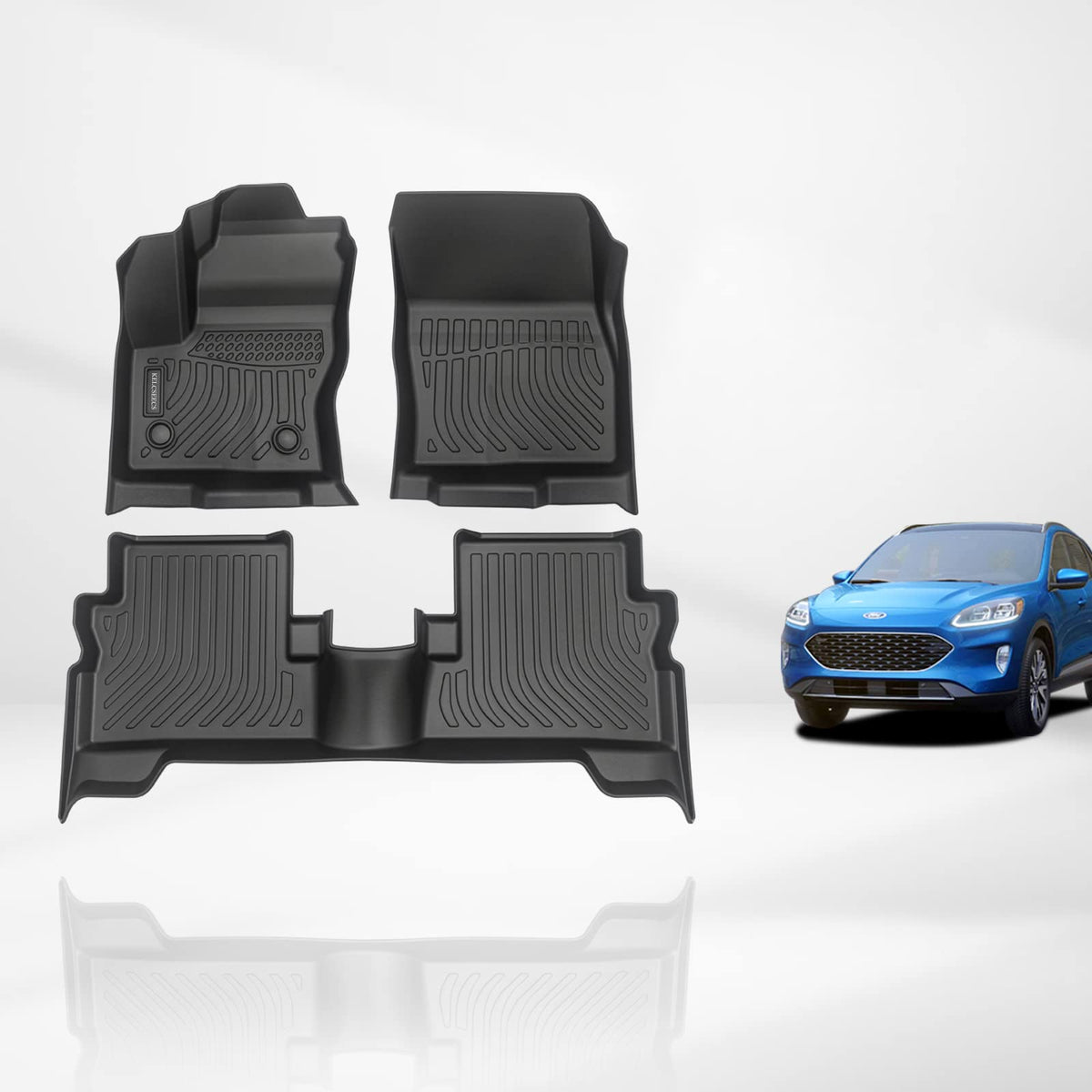 KELCSEECS Floor Mats Custom for Ford Escape& C-max 2013 2014 2015 2016 2017 2018 2019 Car Mats All Weather Mats Heavy Duty Autom