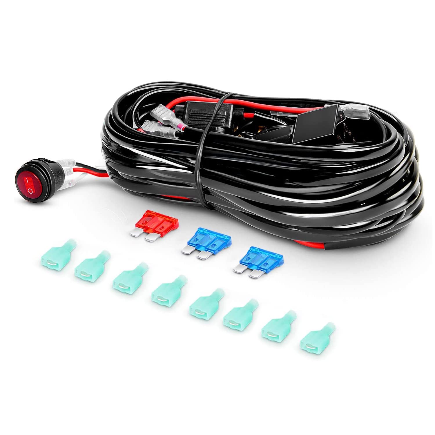 Nilight Led Pods 4Pcs 4 Inch 18W Flood Off Road Fog Lights Driving Roof Led Light Bar Work Light With 16Awg Wiring Harness Kit -