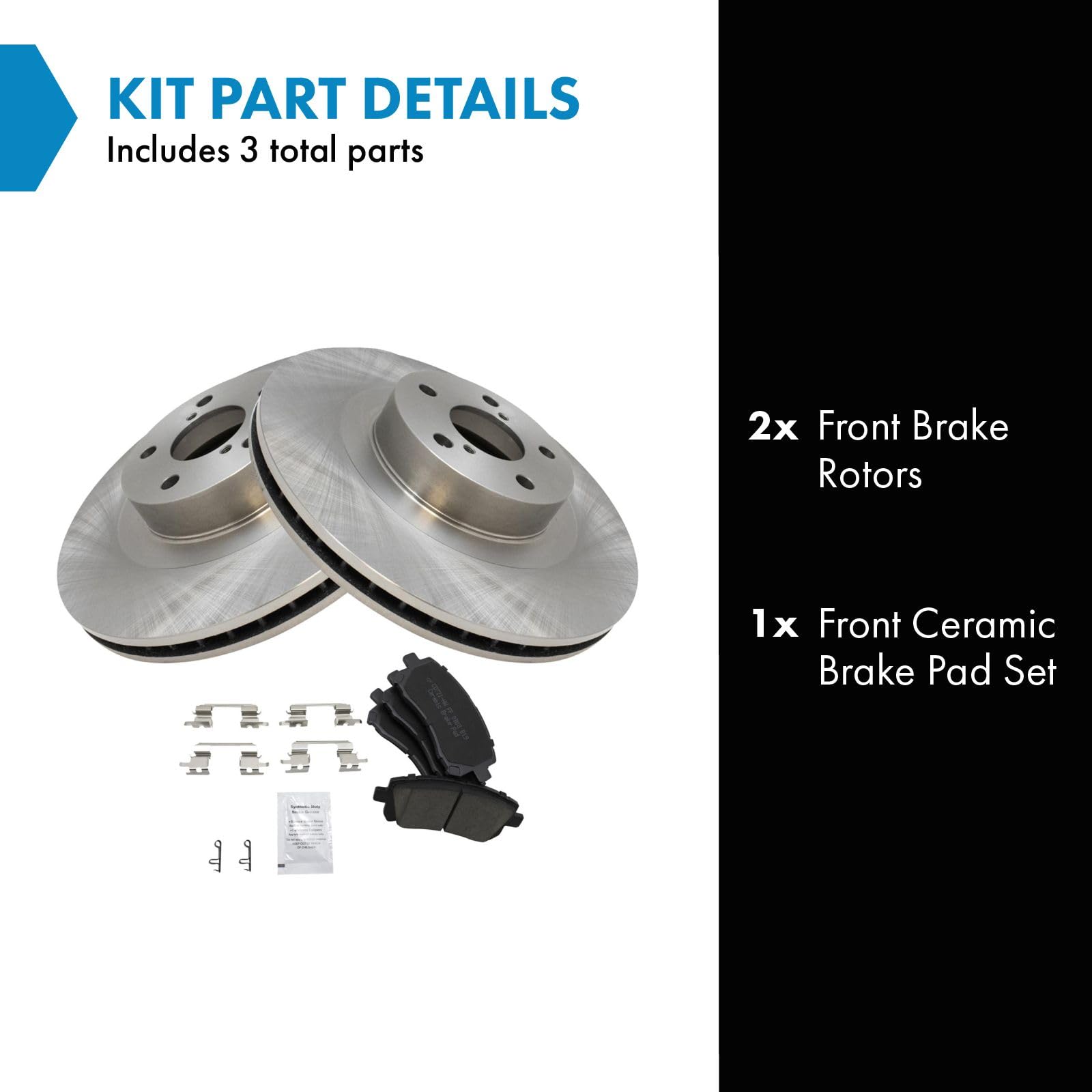 Trq Front Brake Pad & Rotor Kit Brake Pads Brake Rotor Ceramic Compatible With 2002-2003 Subaru Impreza 2001-2002 Legacy 2001 Ou