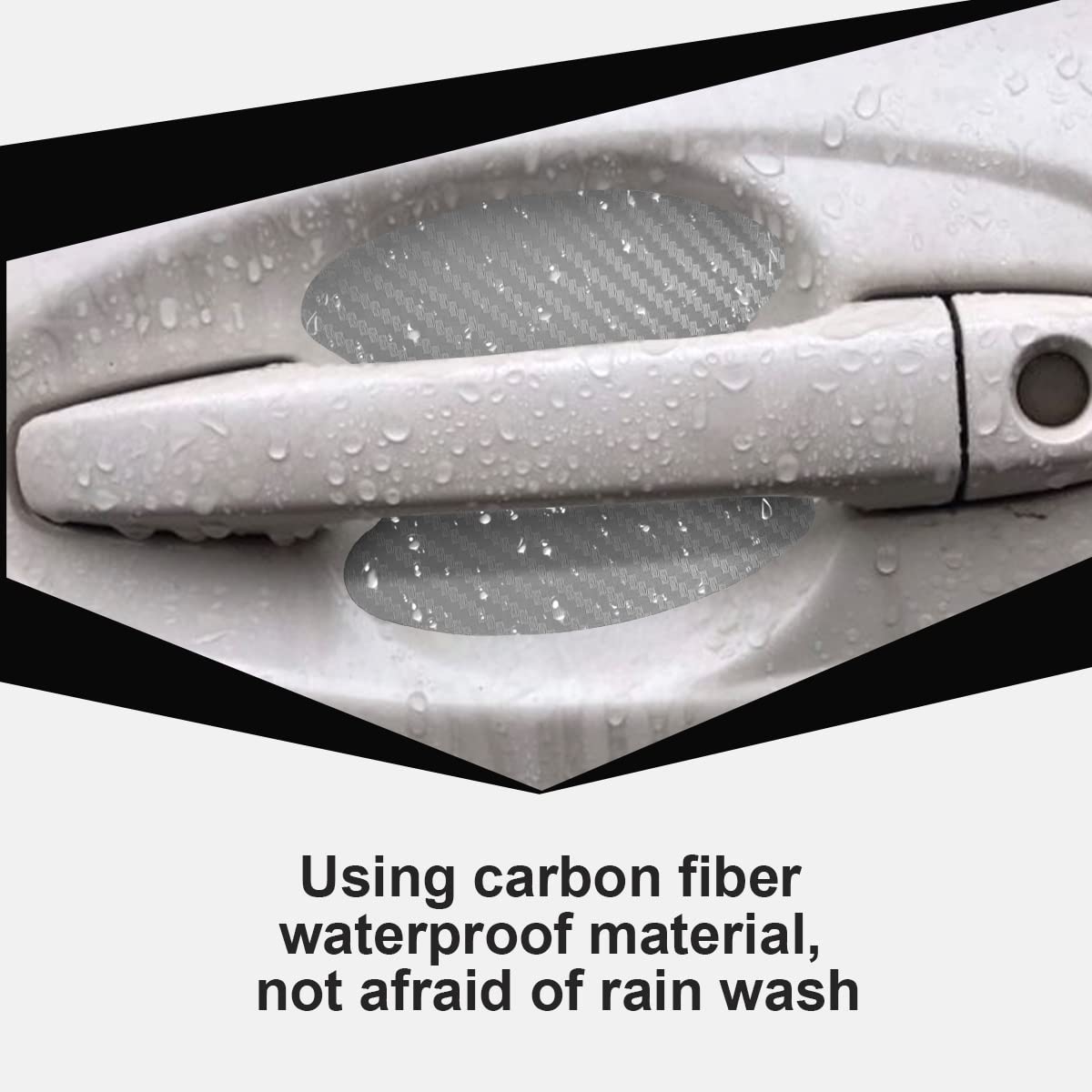 4PCS Car Door Handle Cup Stickers, Carbon Fiber Scratch Auto Door Protective Film, Non-Marking Car Door Bowl Protector Universal