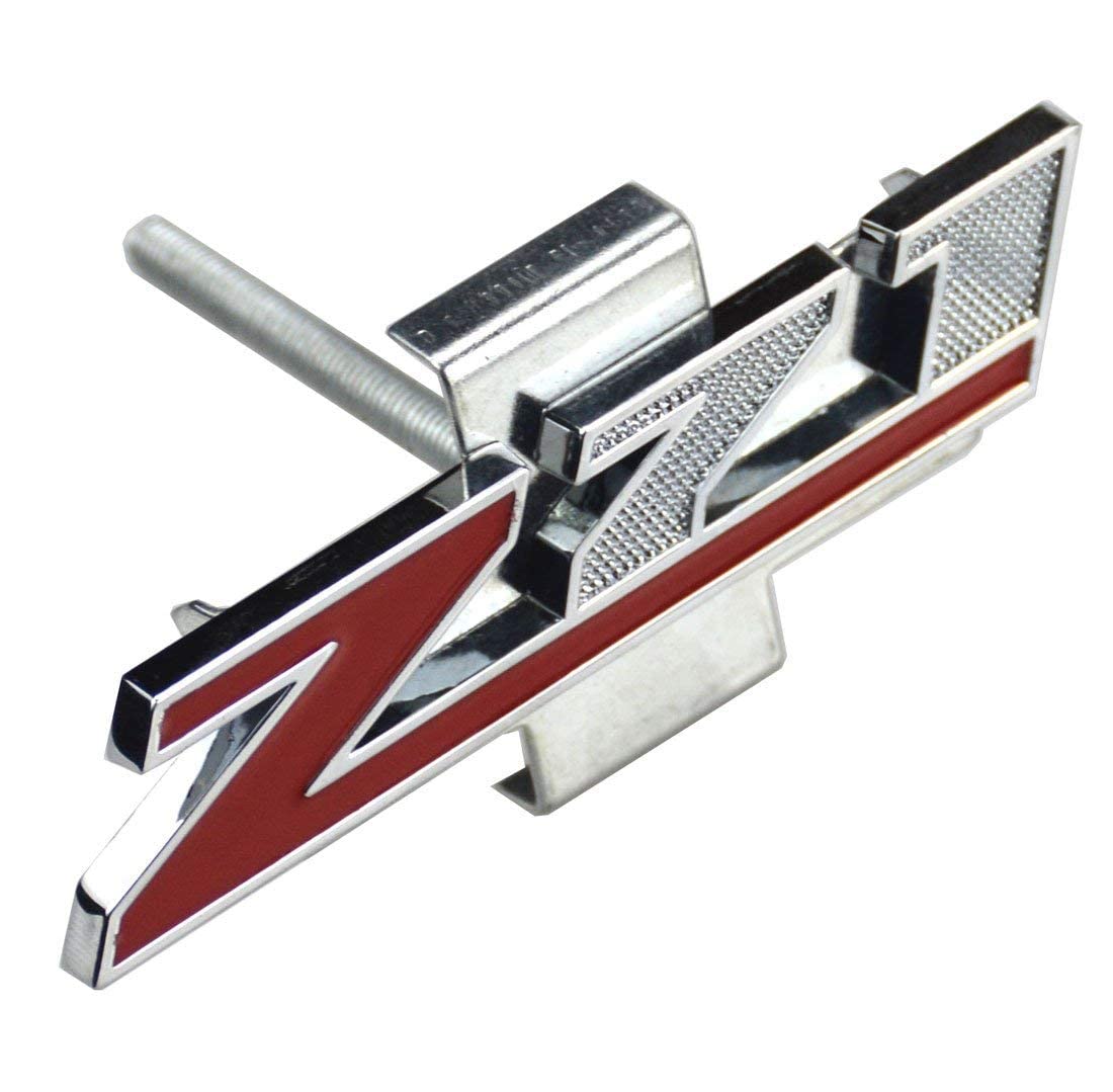 1 Pcs Grille Z71 Emblem Badge Compatible For Gmc Chevy Silverado 1500 2500Hd Sierra Tahoe Suburban 3D (Chrome/Red)