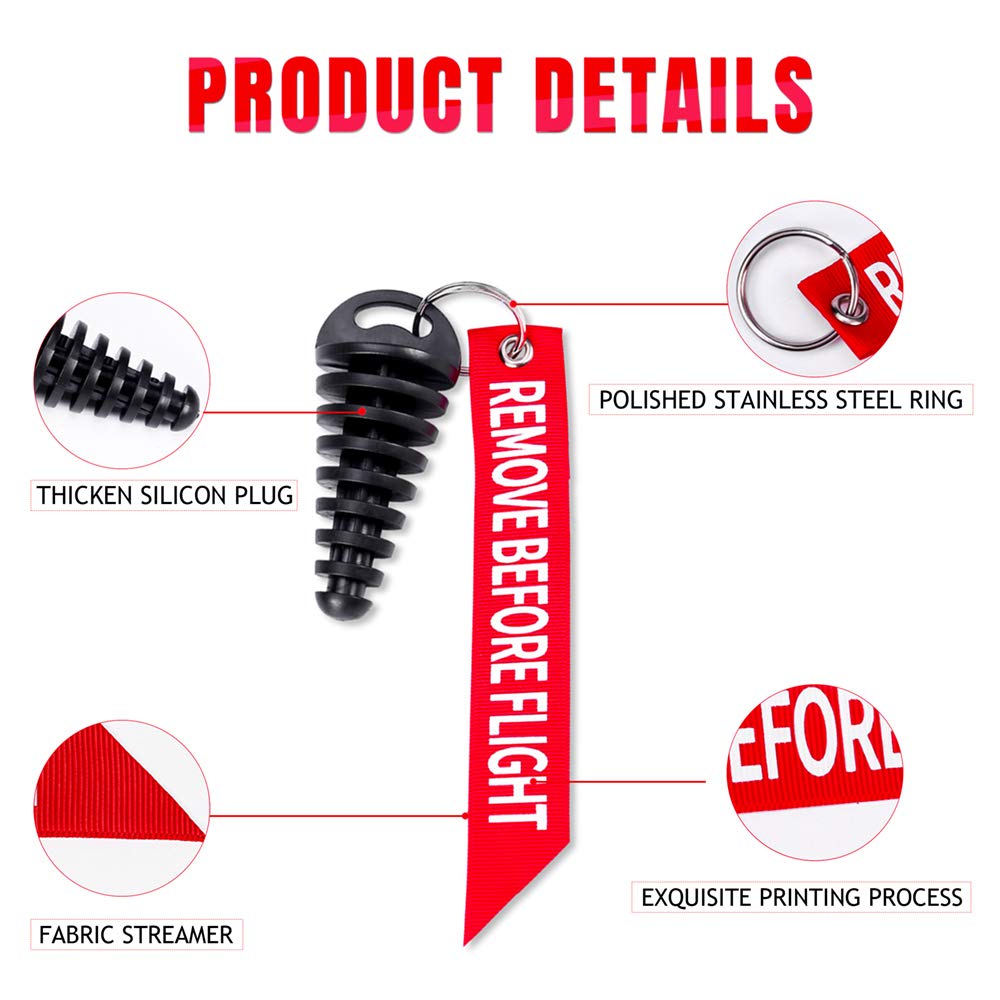Melife 1.07 '' - 1.85 '' Muffler Exhaust Wash Plug, Motorcycle Dirt Bike 2 & 4 Stroke W/Streamer Remove Before Start Engine Rubb