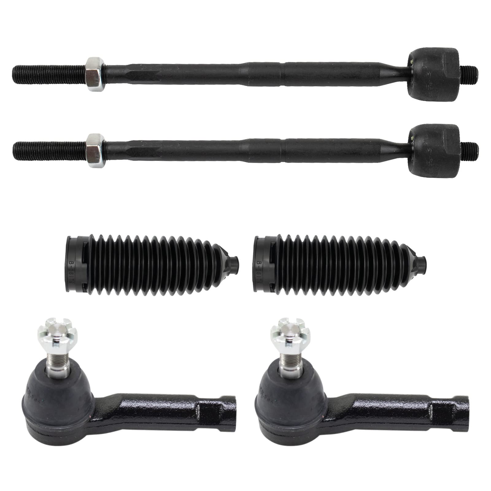 Trq Front Steering Kit Steering Rack & Pinion Bellow Tie Rod Compatible With 2013-2016 Mazda Cx-5