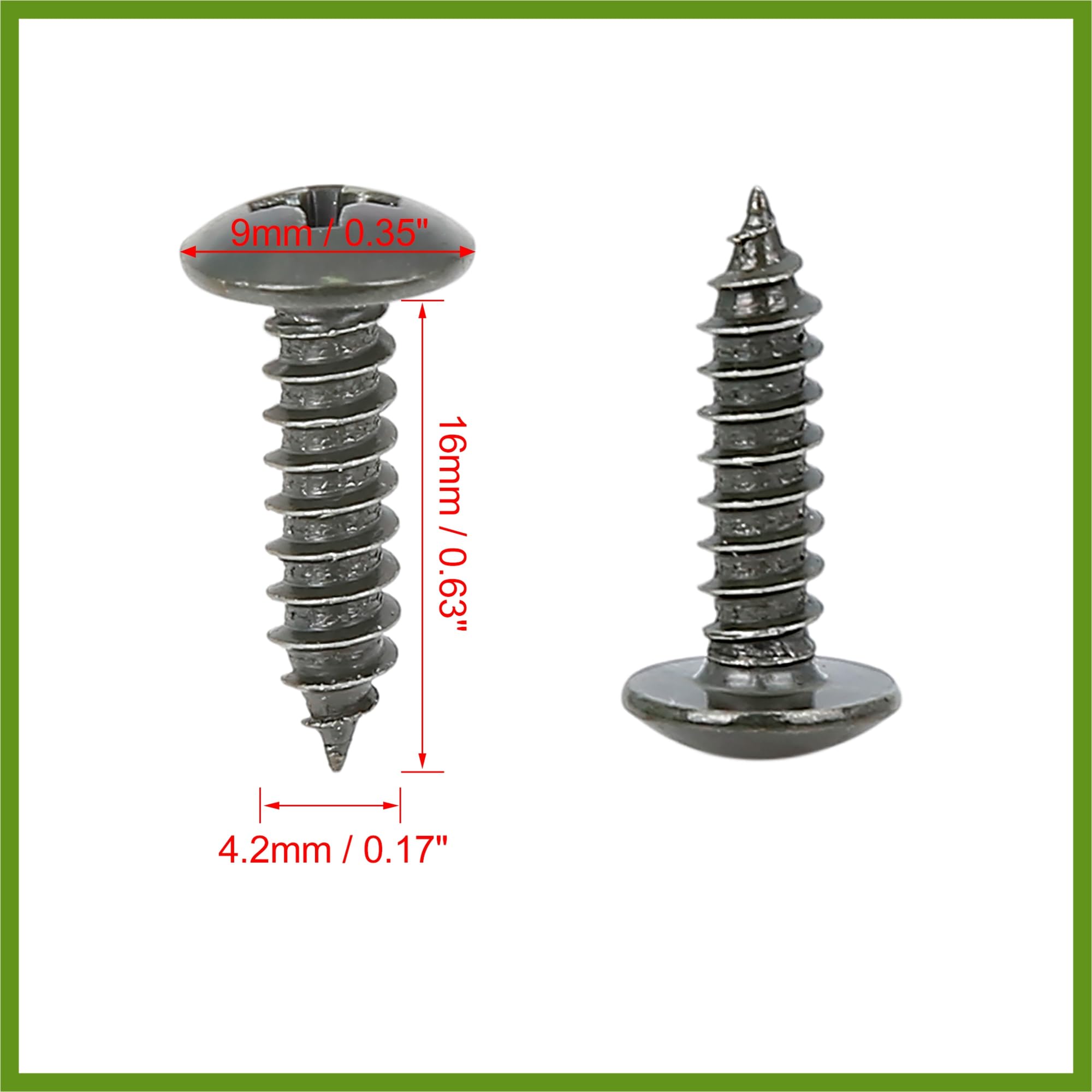 HOPESPANNER 50 Sets 4.2x16mm U Clip Screw Assortment Car Clips Fasteners with Screws for Bumper Dash Door Panel Interior Army Gr