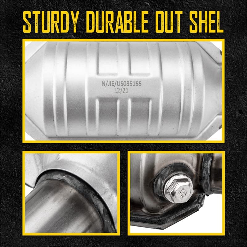 MARSFLUX 2Pcs 2 Universal Inlet/Outlet Catalytic Converter EPA Approved Weld-on, Converter Catalytic Convertidor Automotive Re