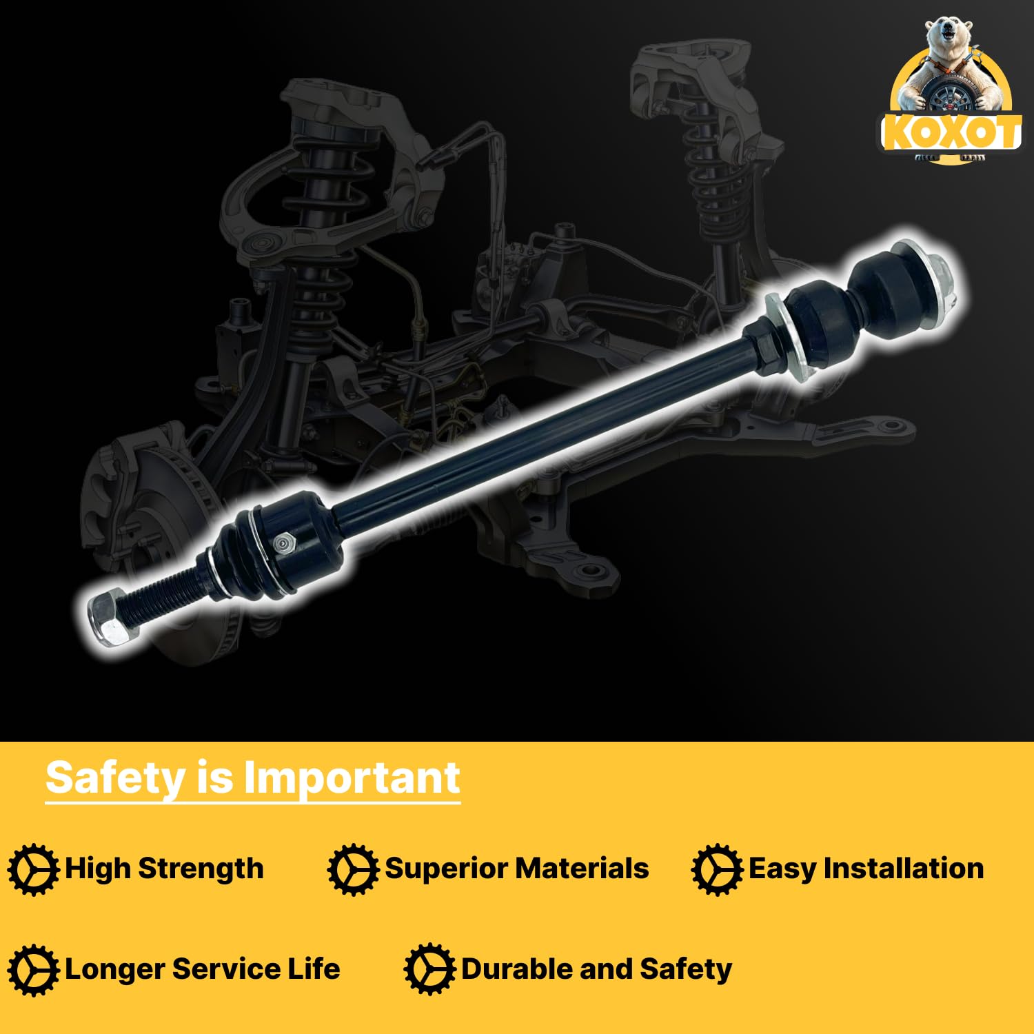 Koxot K7422 2Pcs Front Sway Bar Stabilizer Link Compatible With Dodge 2002 Ram 1500 4Wd, 2003 Ram 1500 4Wd, 2004 Ram 1500 4Wd, 2