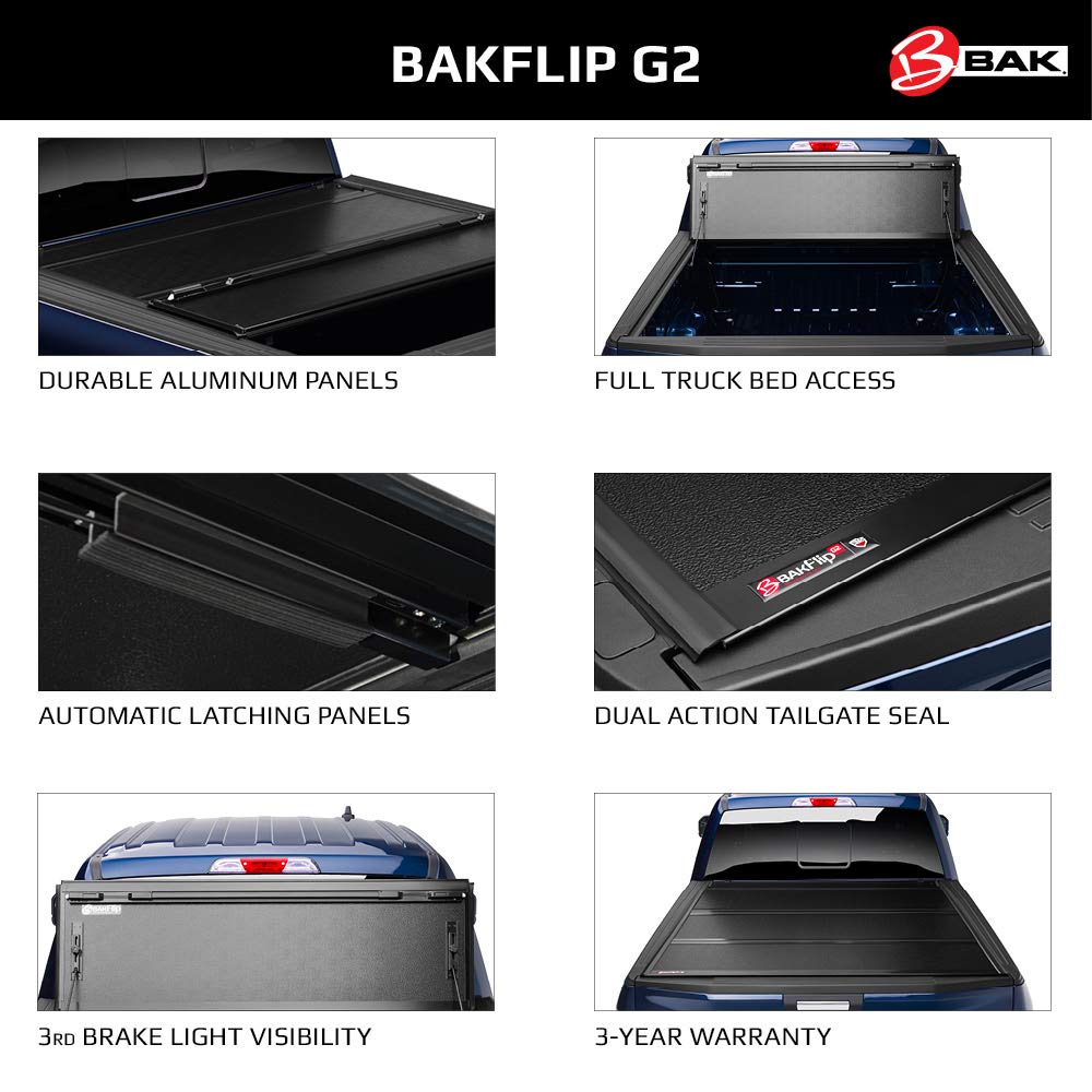 Bak Bakflip G2 Hard Folding Truck Bed Tonneau Cover | 226403 | Fits 1996 - 2004 Toyota Tacoma 6' 3 Bed (74.5)