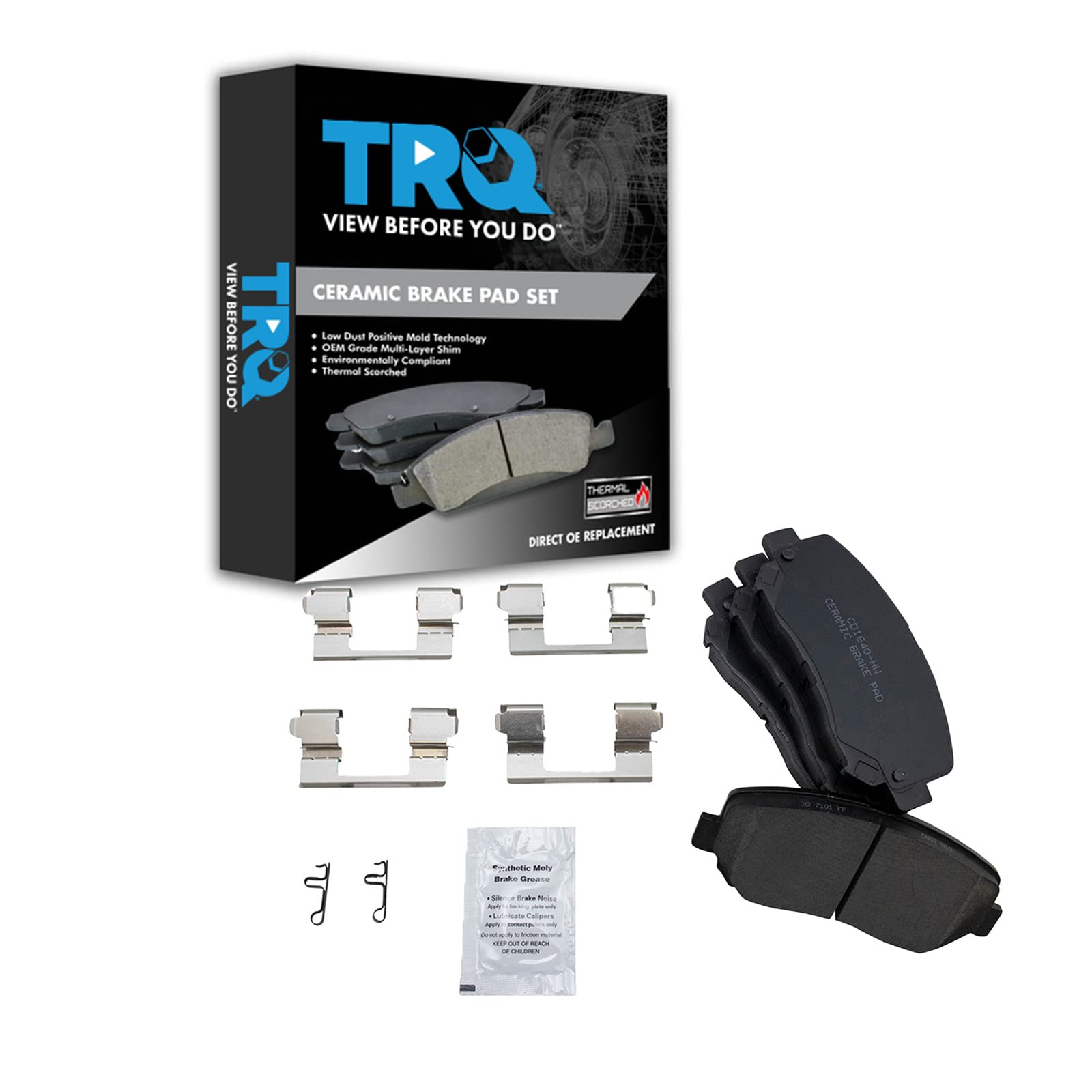 TRQ Front Brake Pads Ceramic Compatible with 2015-2017 Chrysler 200 2013-2016 Dodge Dart 2014-2022 Jeep Cherokee
