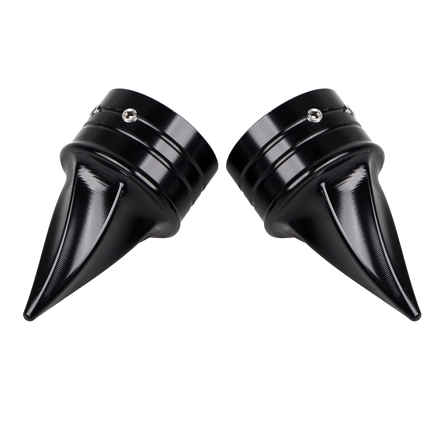 SHMTOOL Front Twisted Axle Caps Spike Axle Nut Covers for Harley Touring Softail Sportster Dyna Street Glide Road King Road Glid