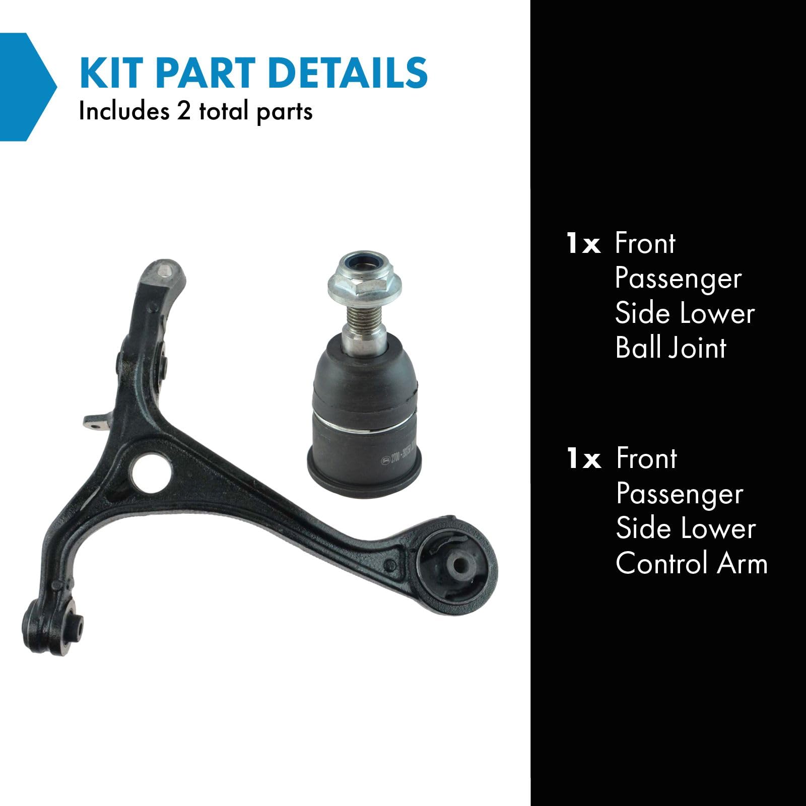 Trq Front Right Lower Control Arm With Ball Joint Set Passenger Side Compatible With 2004-2006 Acura Tl