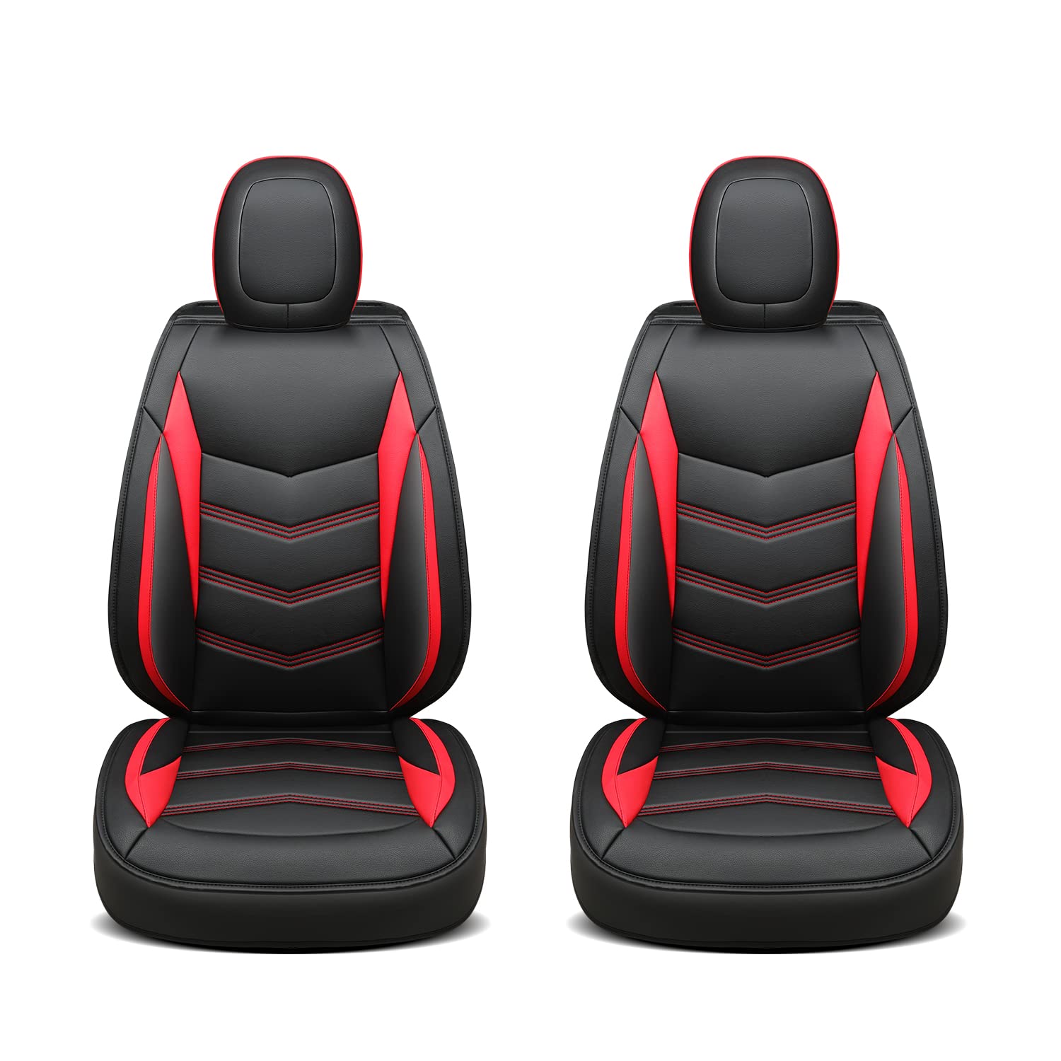 Luckyman Club Front-Only Seat Covers For 2024-2025 Tacoma With Faux Leather (Front Only, Red)