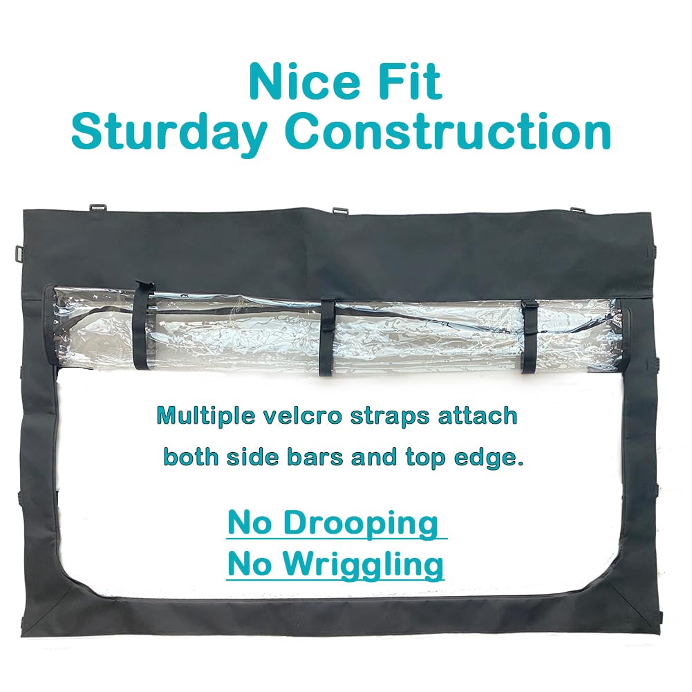 Qymoto Utv Rear Windshield Zipper-Open Soft Windscreen Dust Stopper For Hisun Utv 500 700,Axis 500 700 750Crew,Rhino 450 660 700