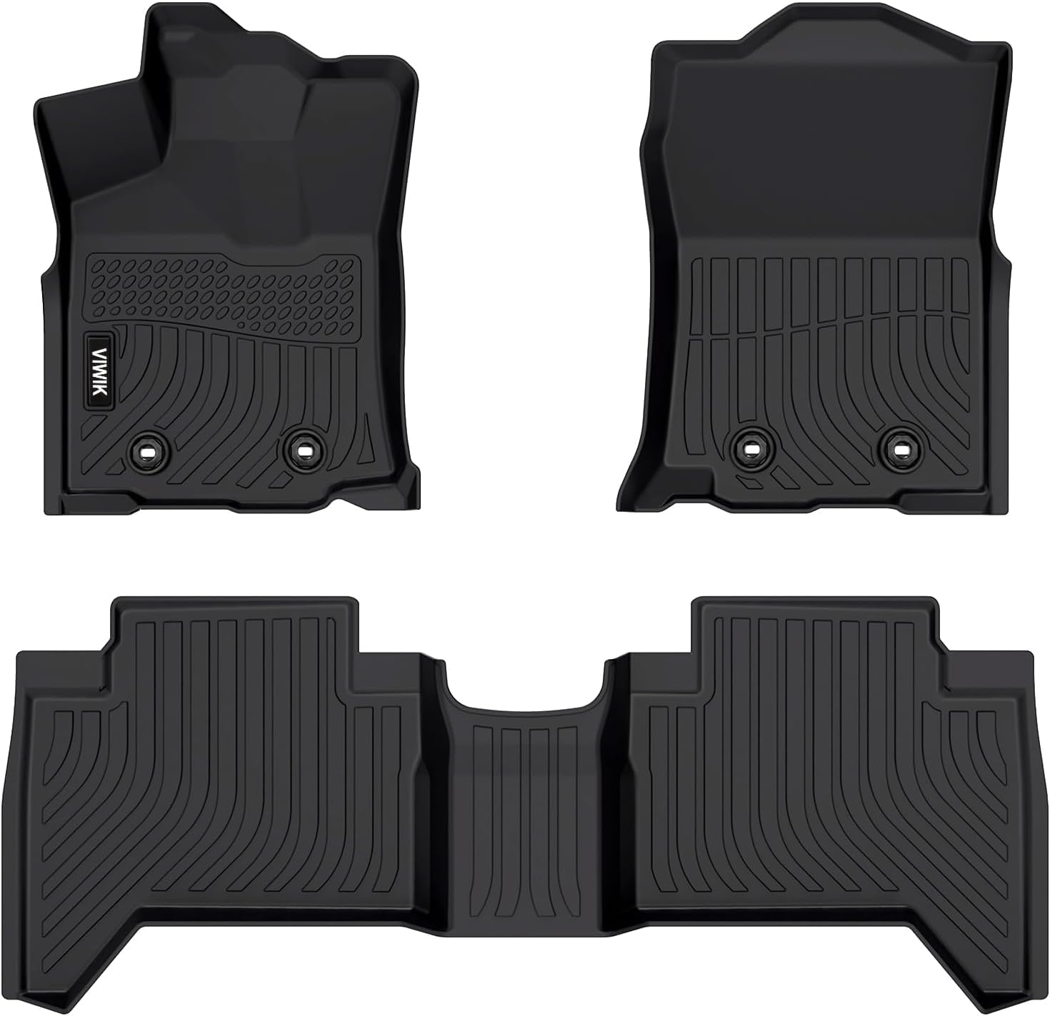 Viwik Floor Mats For Toyota Tacoma 2018 2019 2020 2021 2022 2023 (Only For Double Cab) Automotive All Weather Custom Fit Floor L