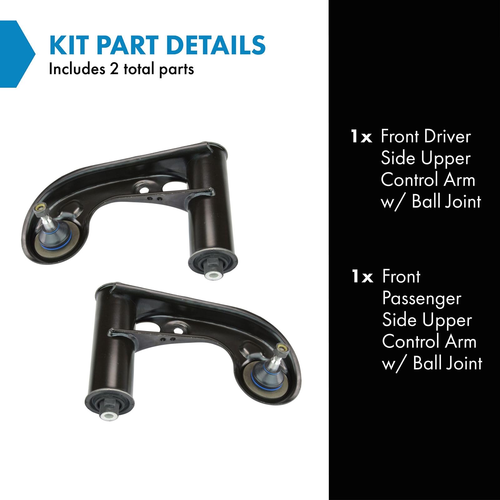 Trq Front Upper Control Arm With Ball Joint Set Compatible With 94-04 Mercedes-Benz